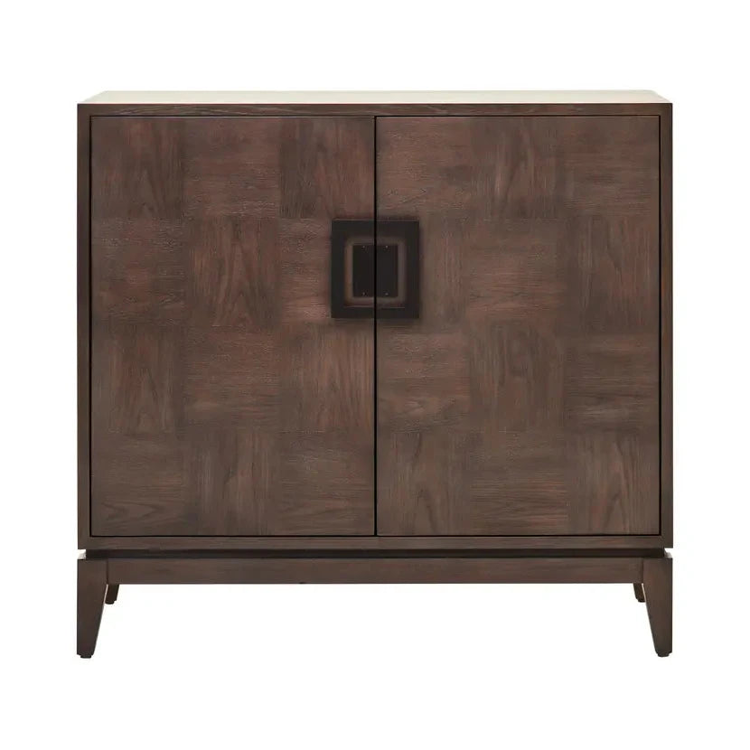 Jetta Checkered Antique Grey Elm Wood Sideboard | 2 Doors
