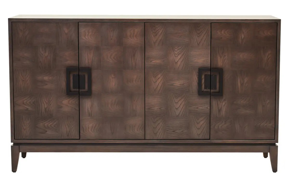 Jetta Checkered Antique Grey Elm Wood Sideboard