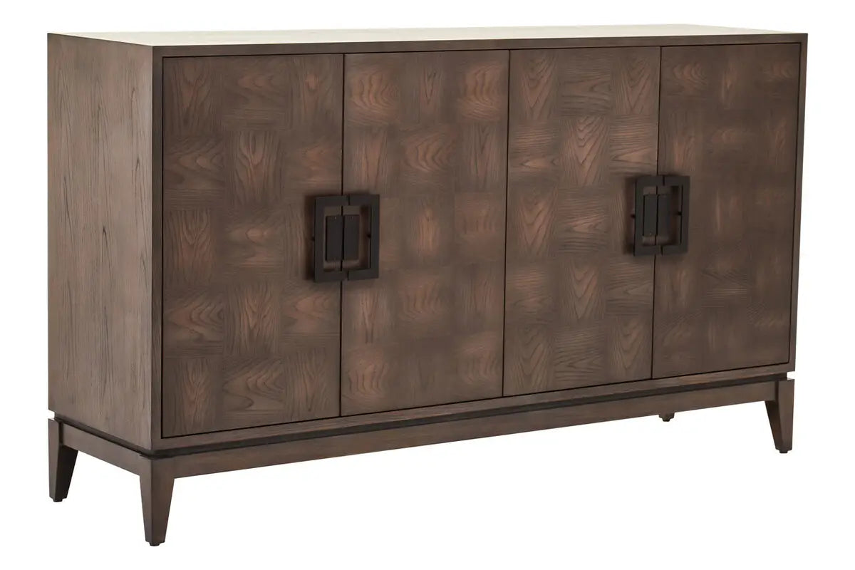 Jetta Checkered Antique Grey Elm Wood Sideboard