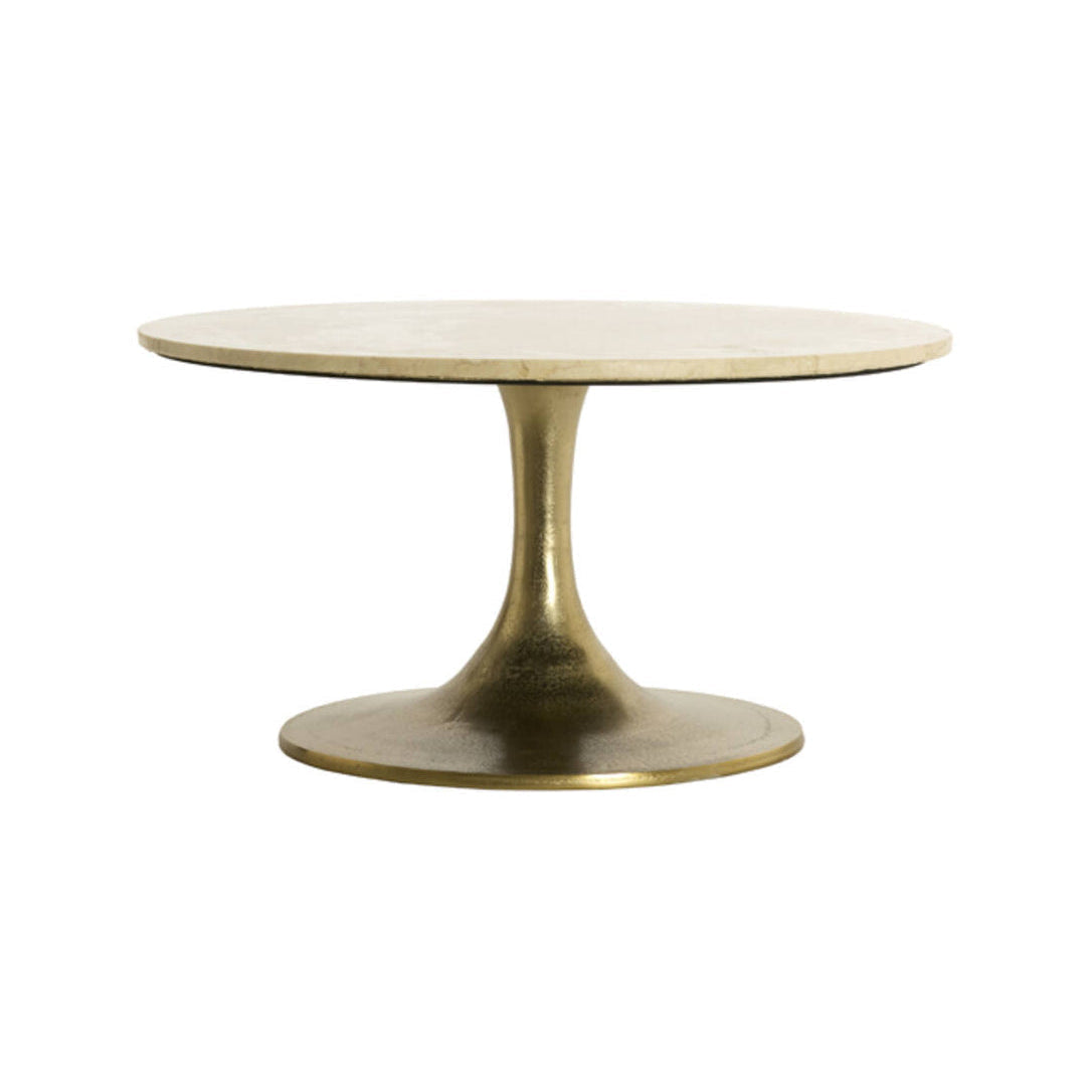 Tomar Sand/Pink Marble & Light Gold Round Side Table 36cm