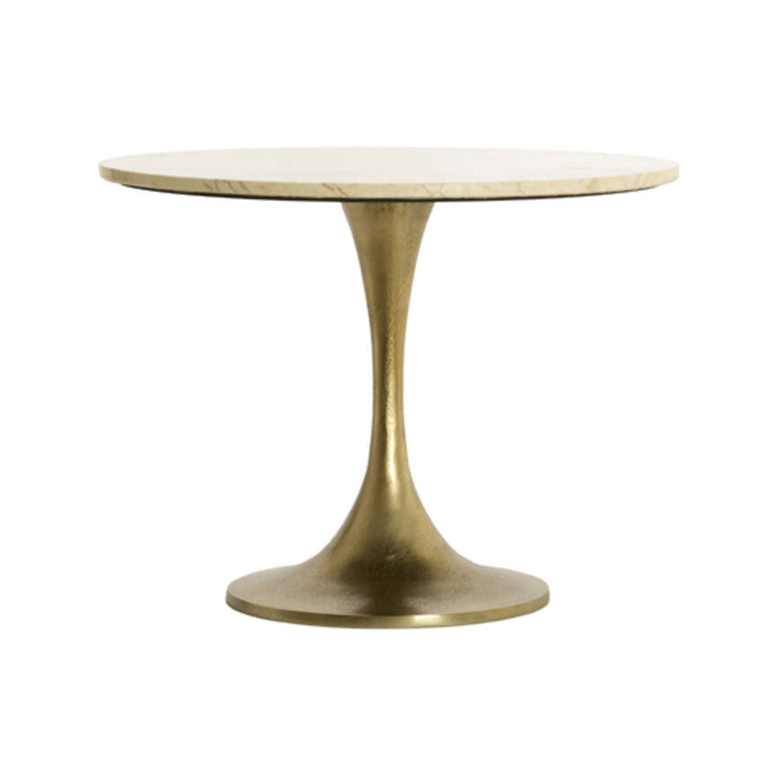 Tomar Sand/Pink Marble & Light Gold Round Side Table 41cm