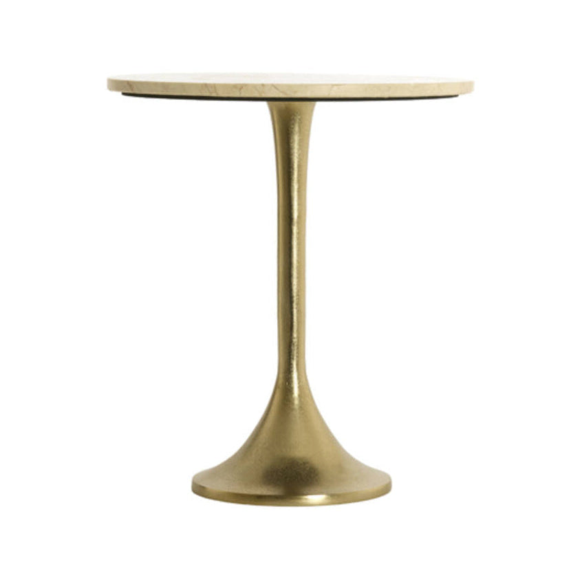 Tomar Sand/Pink Marble & Light Gold Round Side Table 53cm