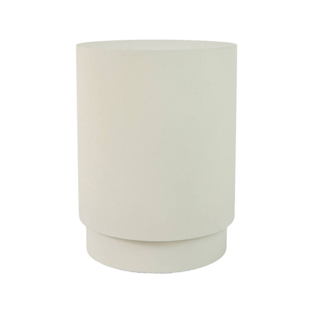 Alarios Cream Crackle Metal Plinth Side Table 40cm