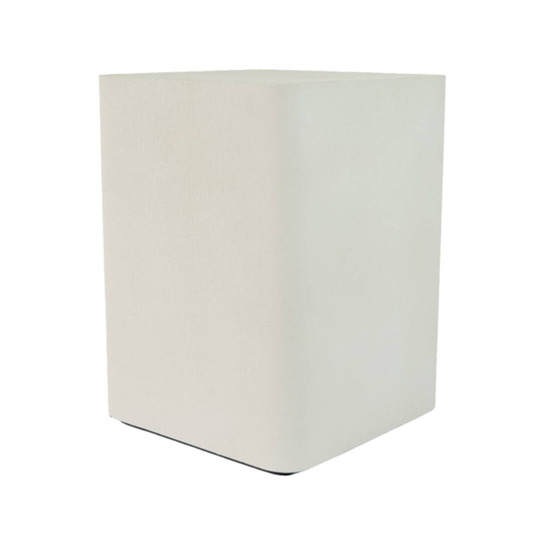 Alurio Cream Crackle Metal Plinth Side Table 40cm