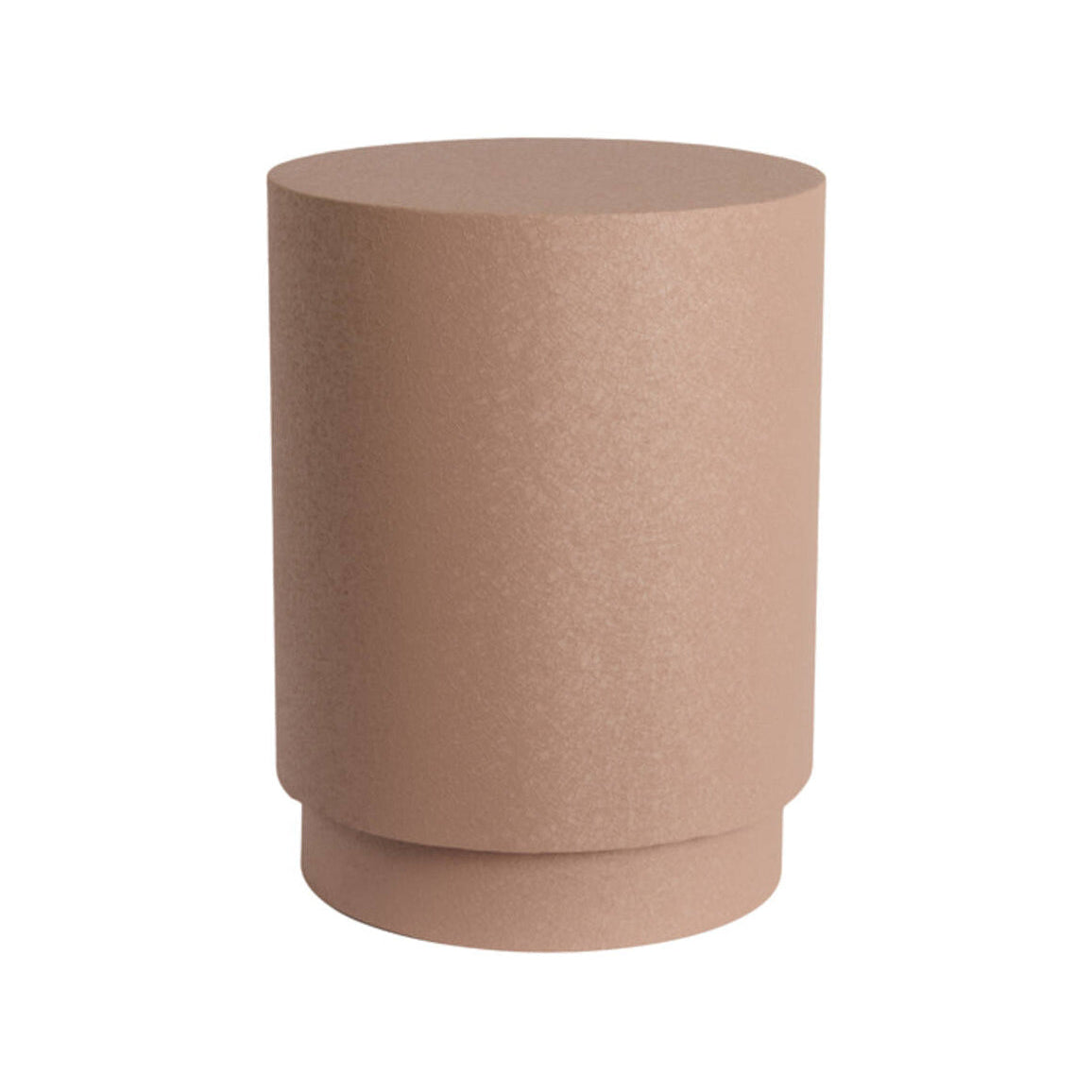 Aluria Matt Dusty Pink Metal Plinth Side Table 40cm