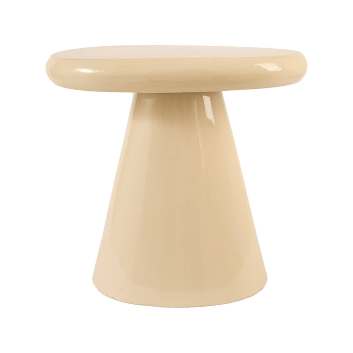 Tarino Gloss Cream Metal Oval Side Table