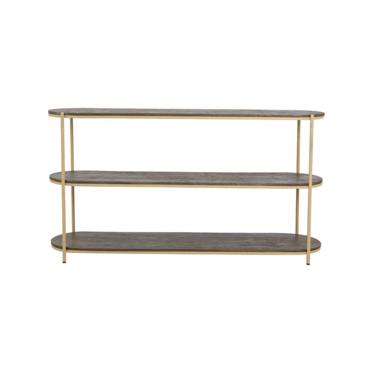 Qio Oiled Brown Wood & Matt Beige Console Table