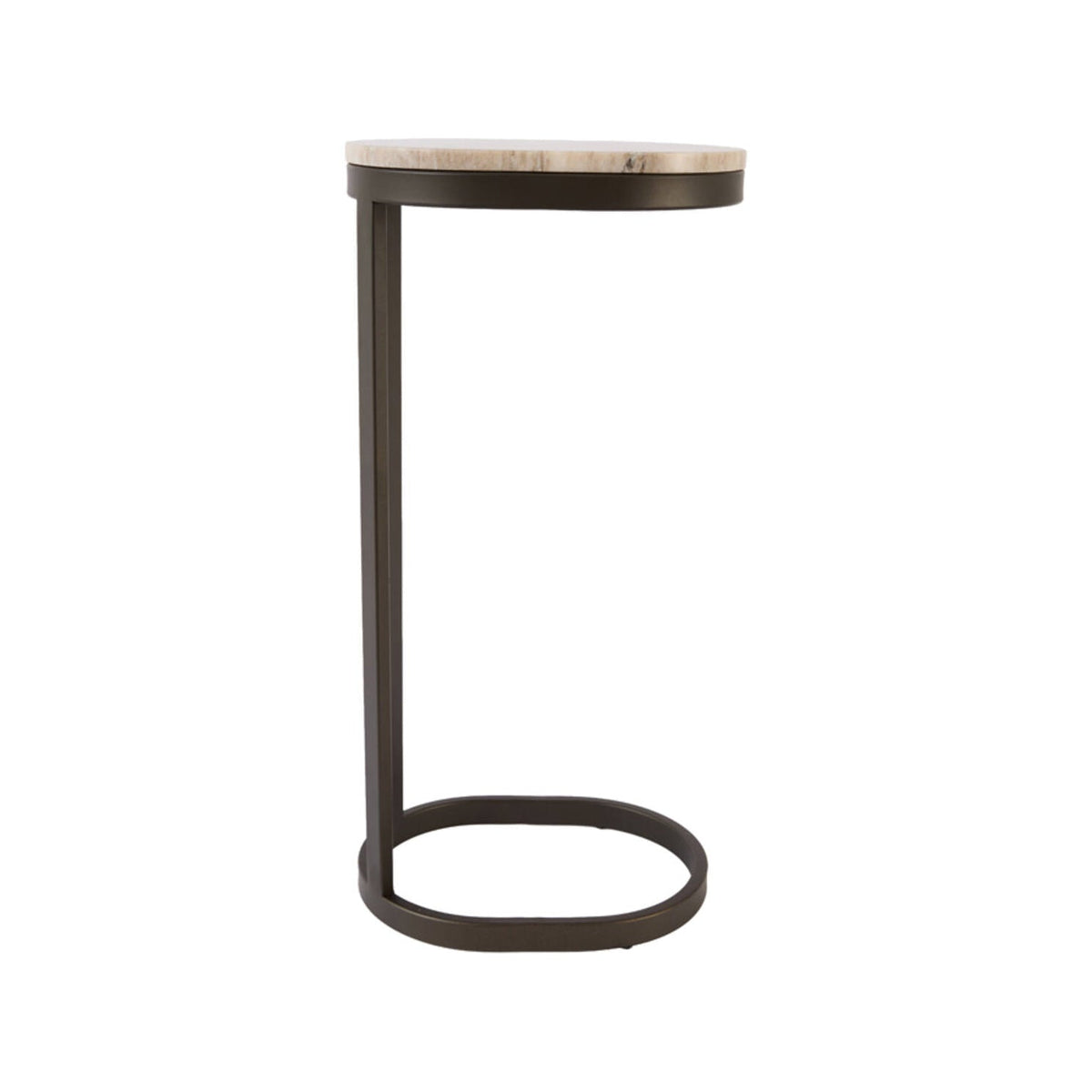 Luro Sand Marble & Matt Brown Bronze Round Side Table