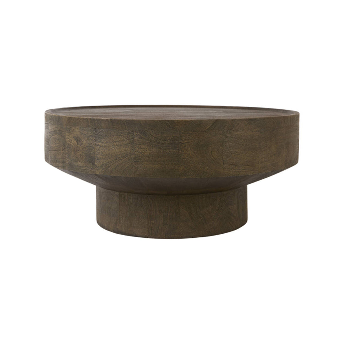 Welu Chocolate Brown Mango Wood Round Coffee Table 80cm