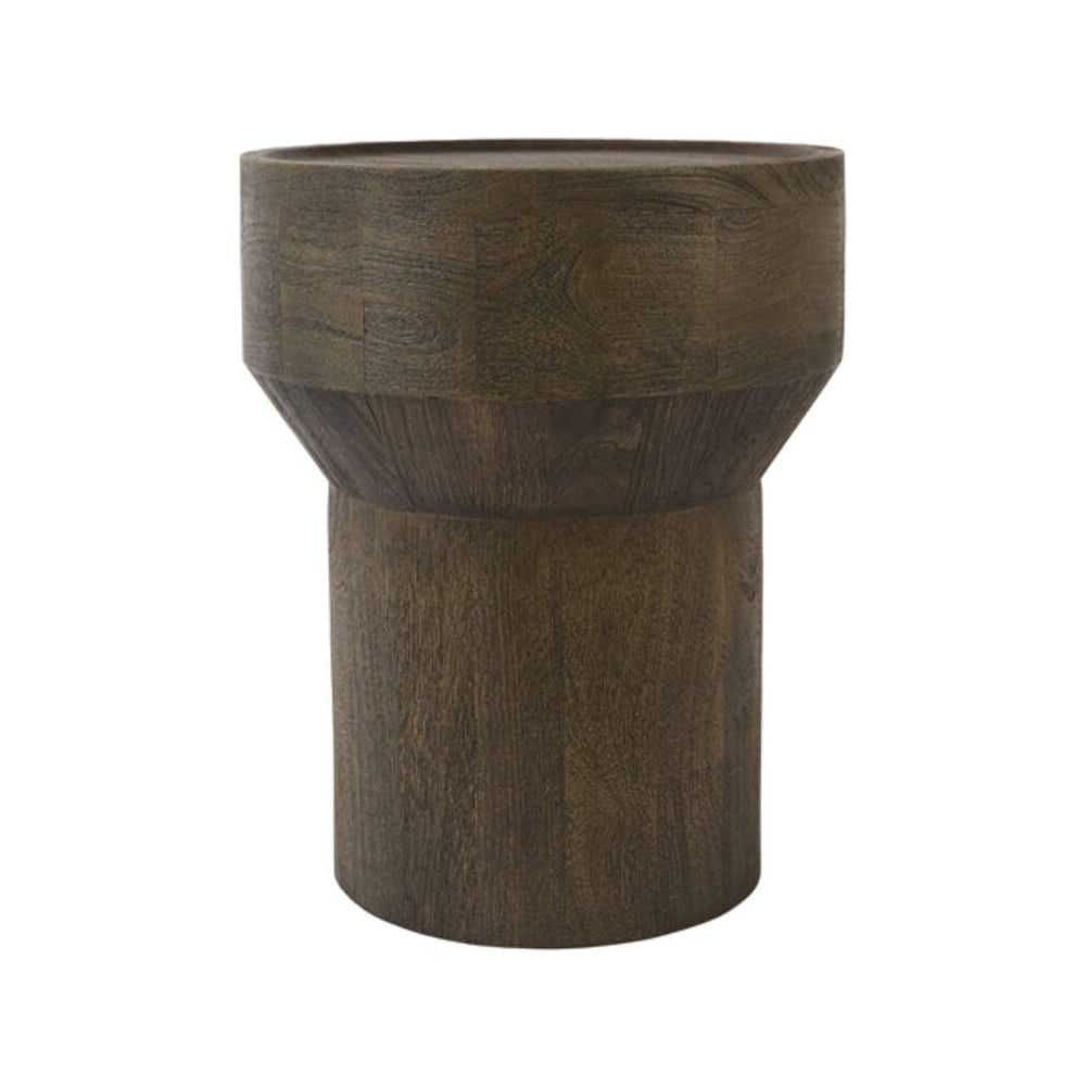 Welu Chocolate Brown Mango Wood Round Coffee Table 40cm