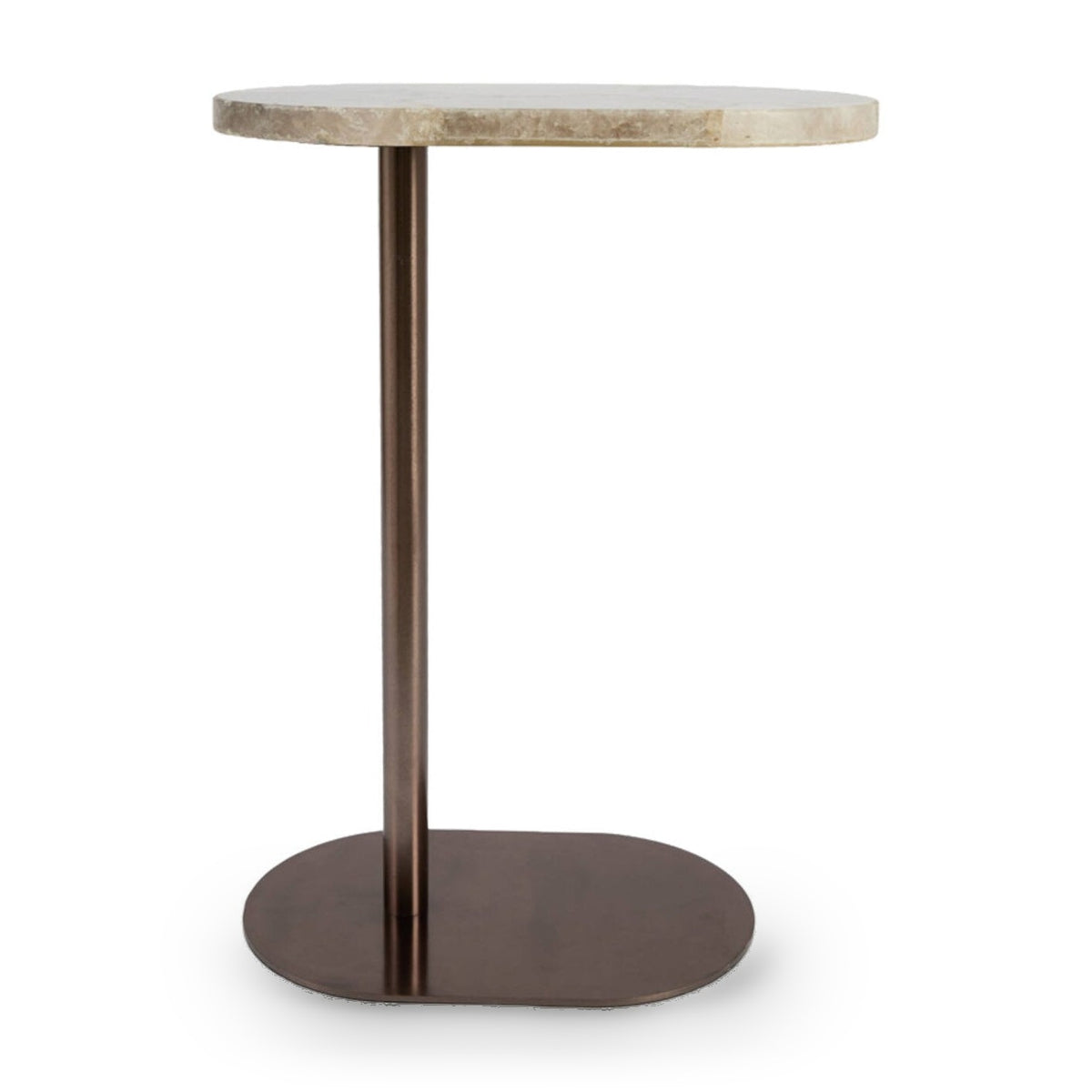 Revix Smoke Agate & Brown Bronze Oval Side Table