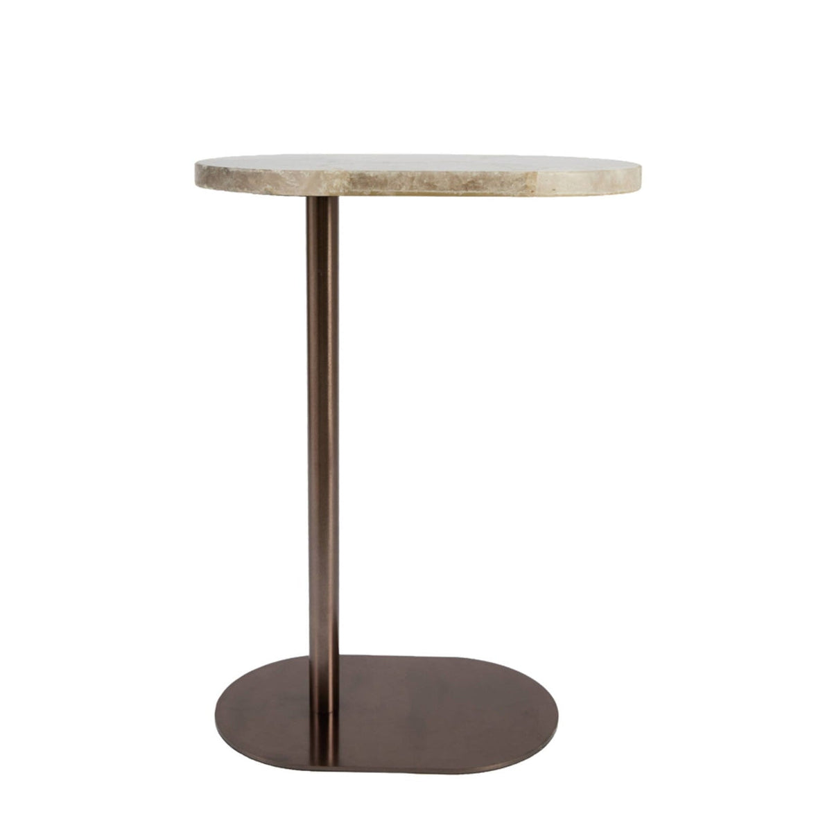 Revix Smoke Agate & Brown Bronze Oval Side Table