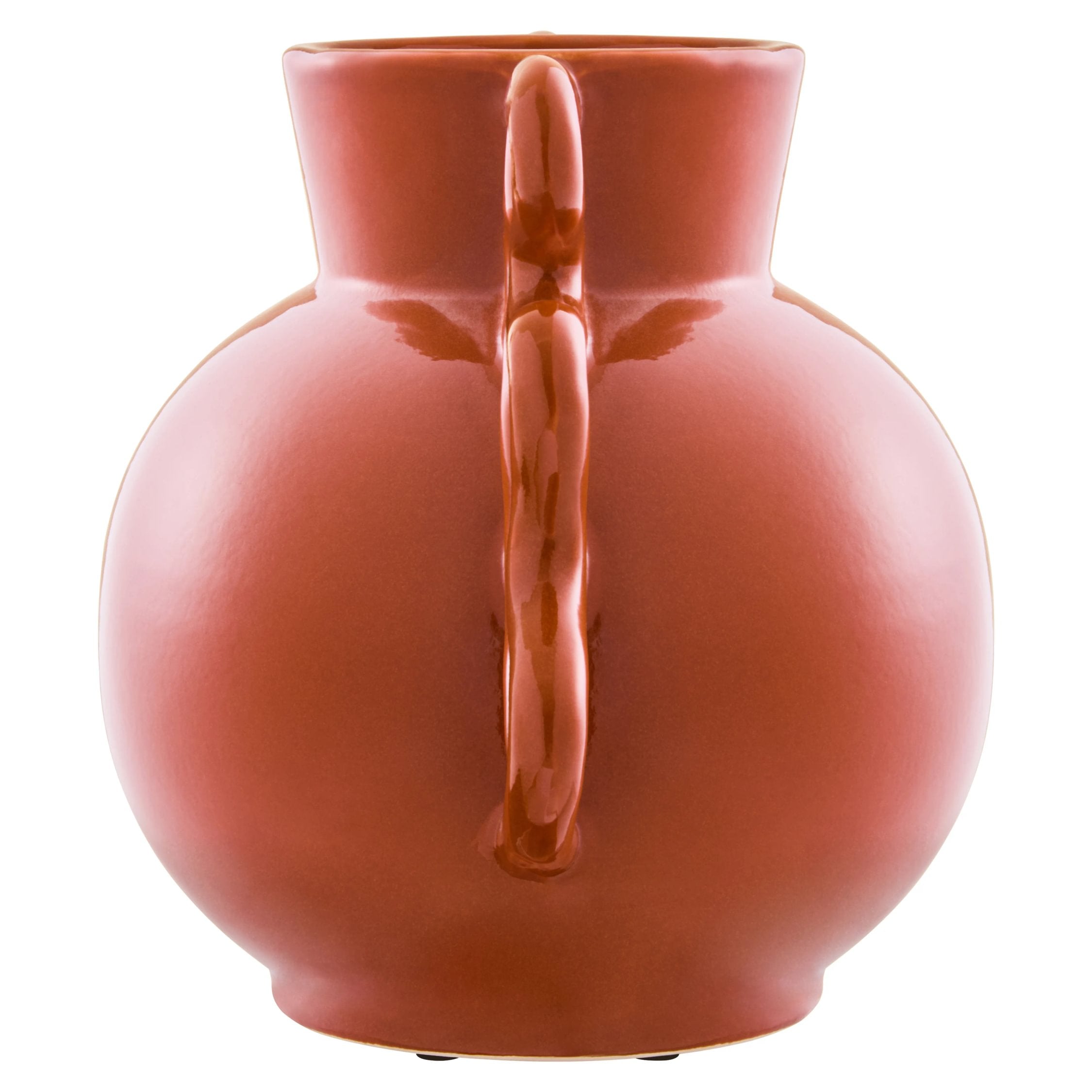 Petal Small Burnt Orange Stoneware Abstract Handle Vase