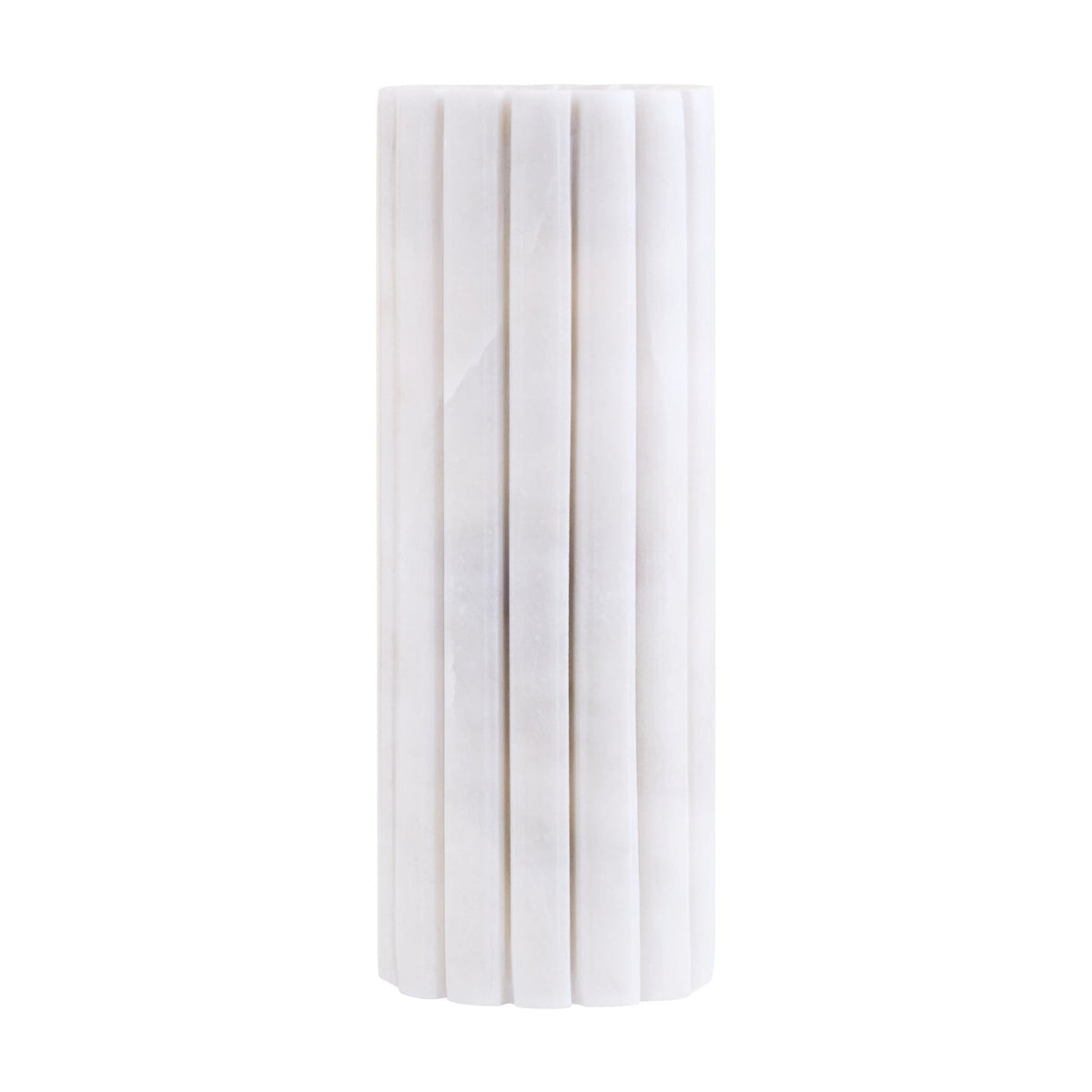 Florence White Marble Fluted Vase