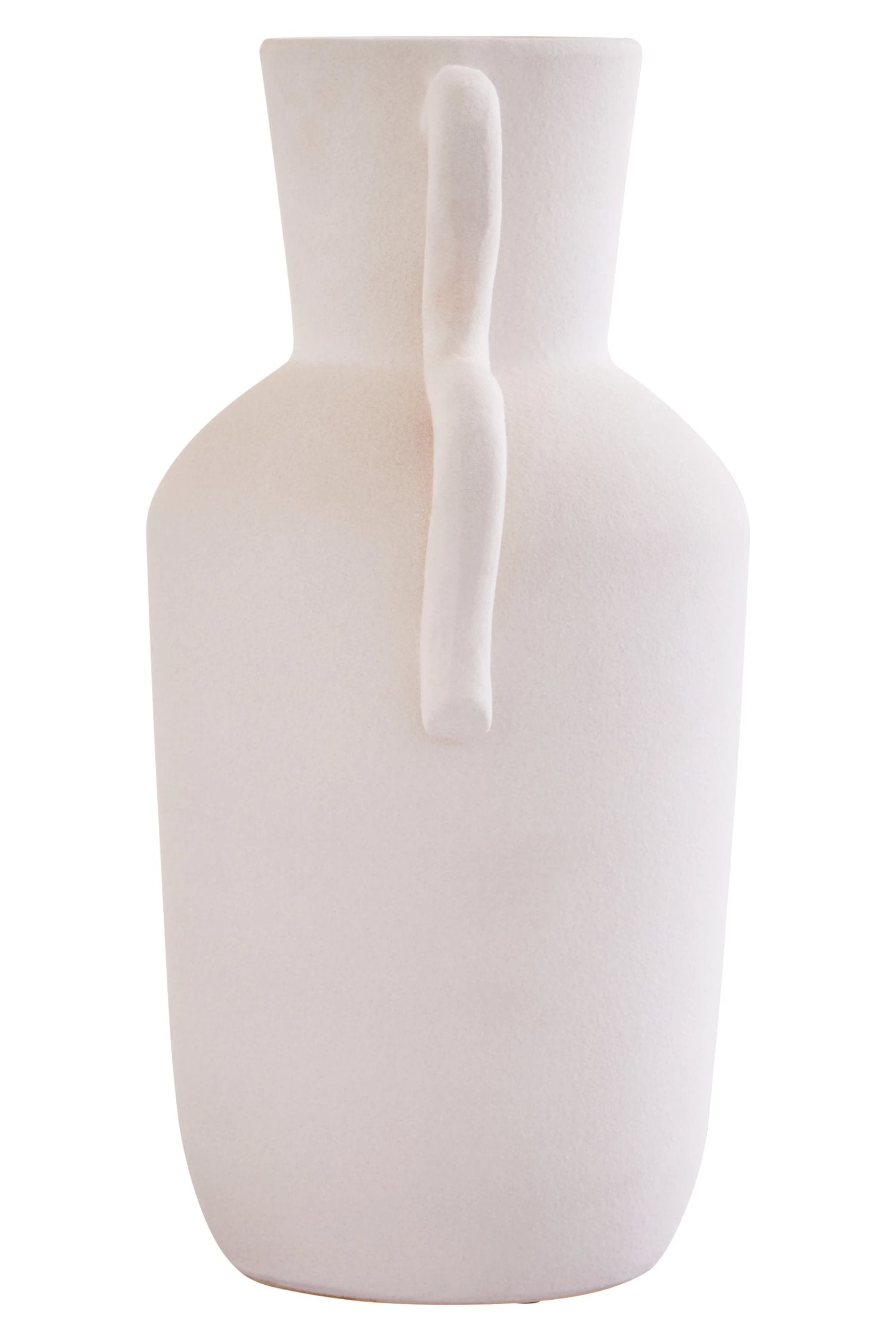 Petal Large White Stoneware Abstract Handle Vase