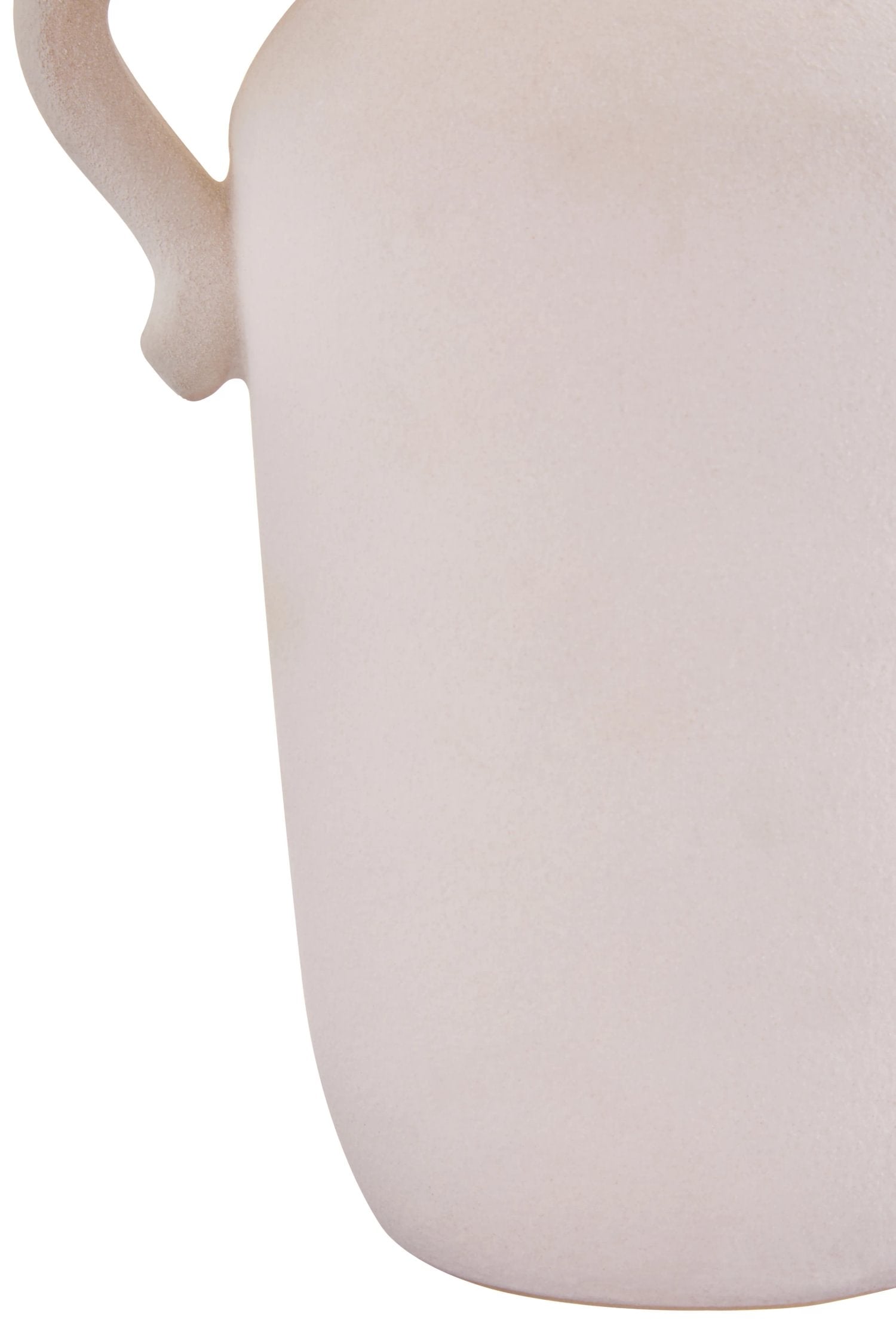 Petal Large White Stoneware Abstract Handle Vase