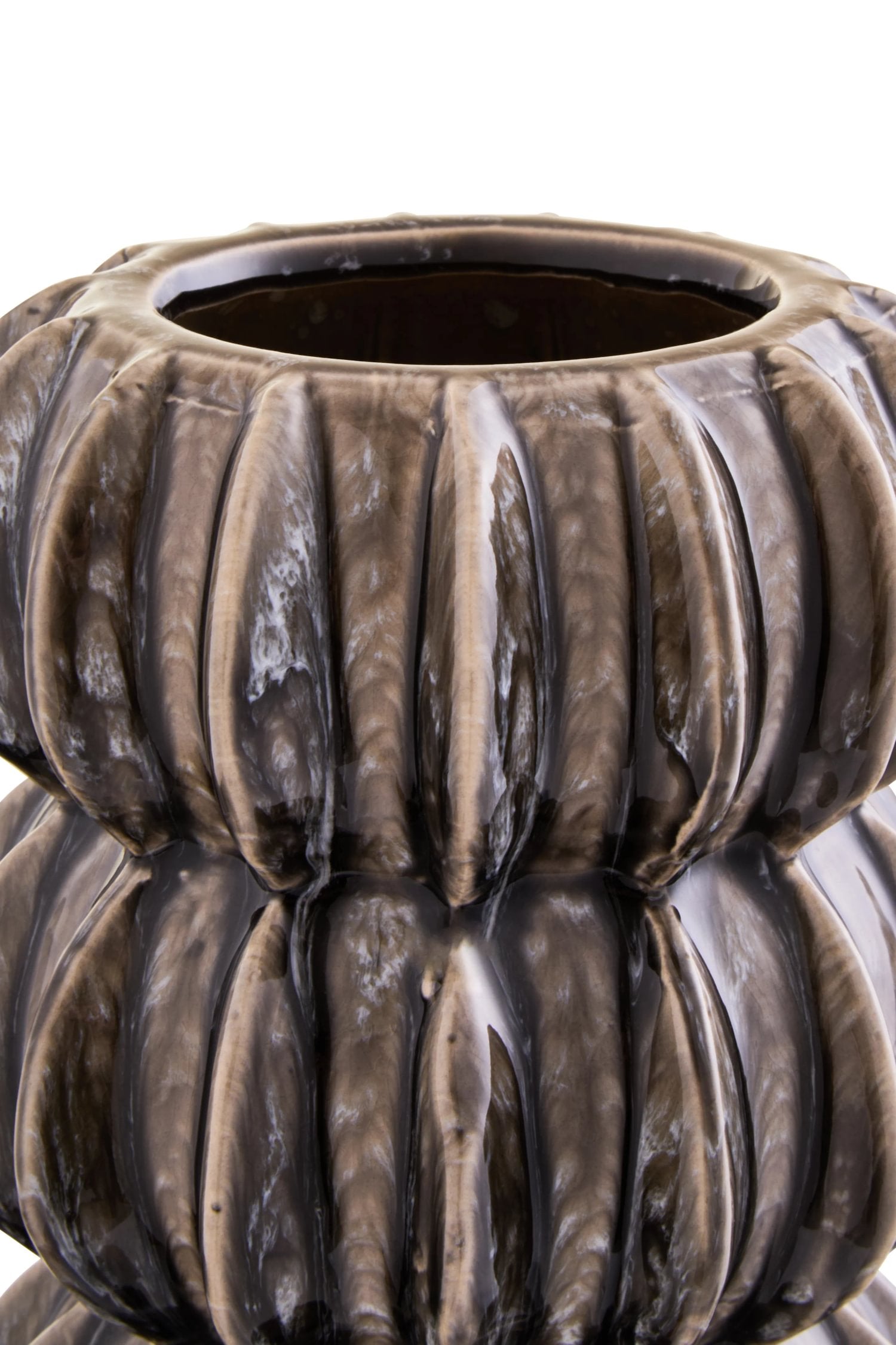 Pebble Grey Stoneware Bubble Vase