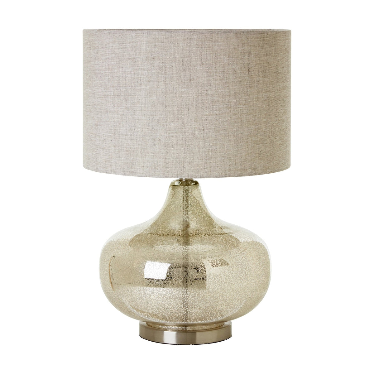 Celeste Glass & Grey Linen Shade Table Lamp