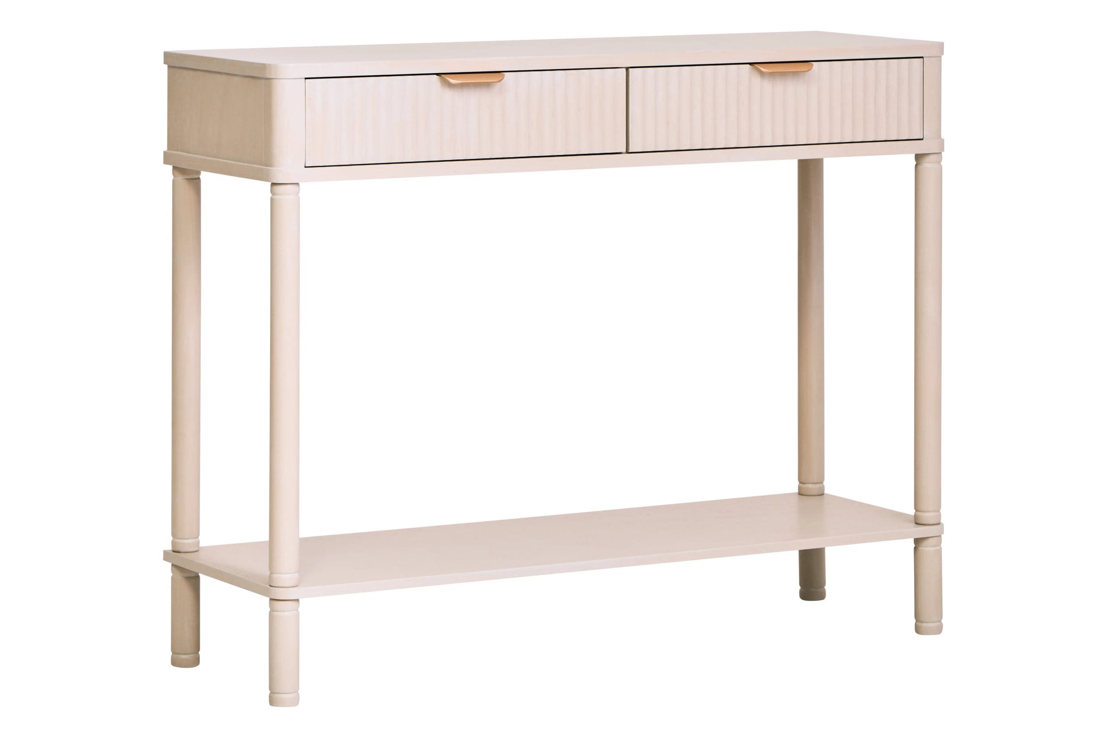 Chelsea Reeded Taupe Wood 2 Drawer Console Table