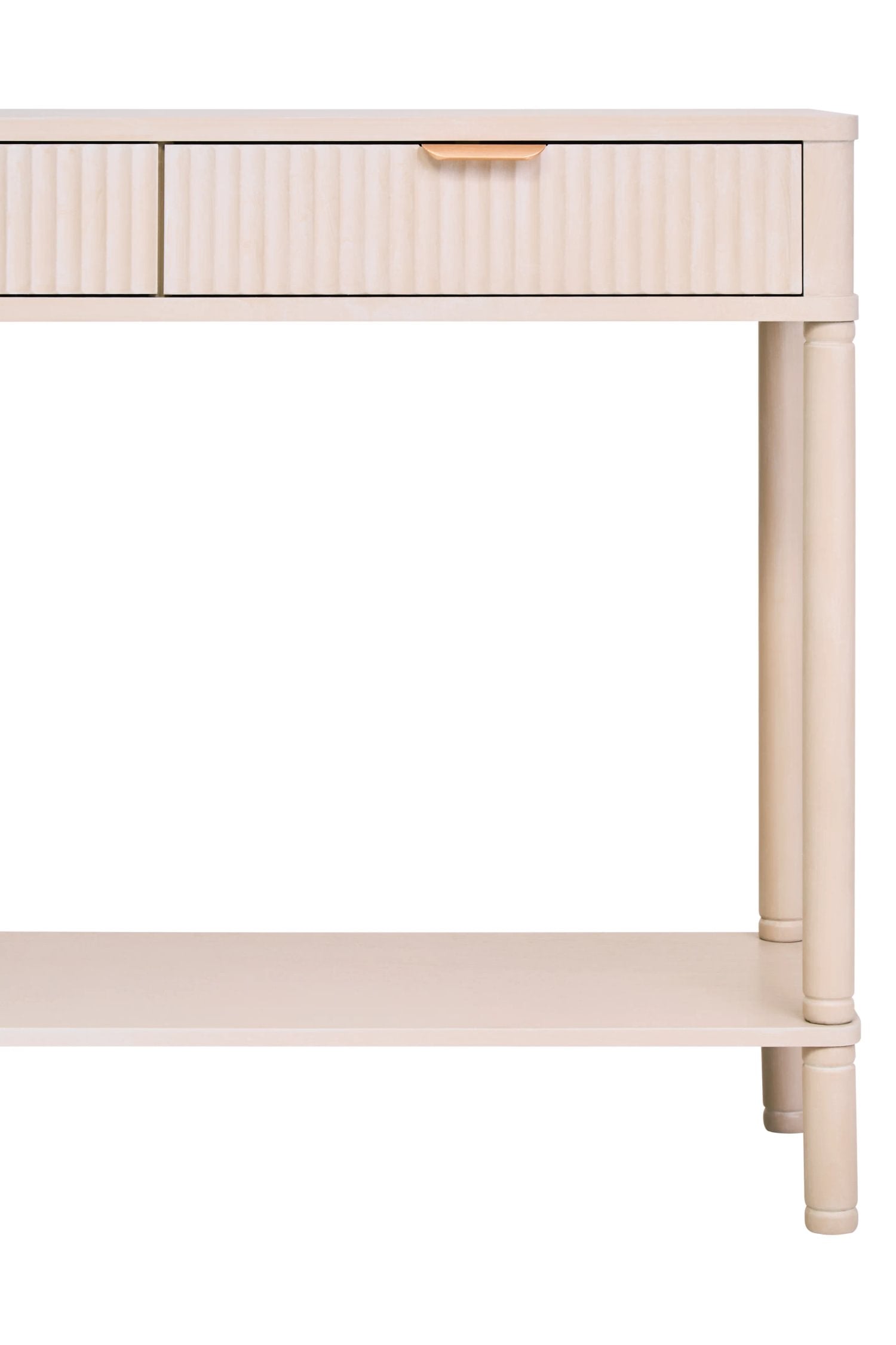 Chelsea Reeded Taupe Wood 2 Drawer Console Table