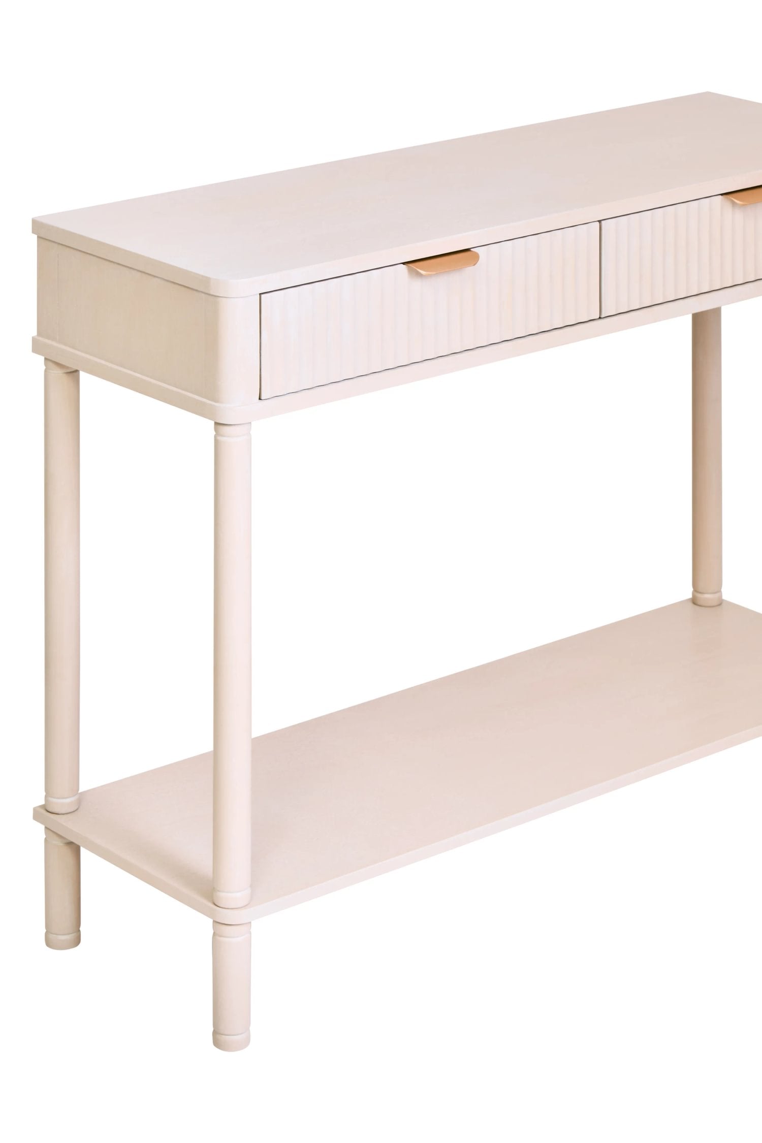 Chelsea Reeded Taupe Wood 2 Drawer Console Table