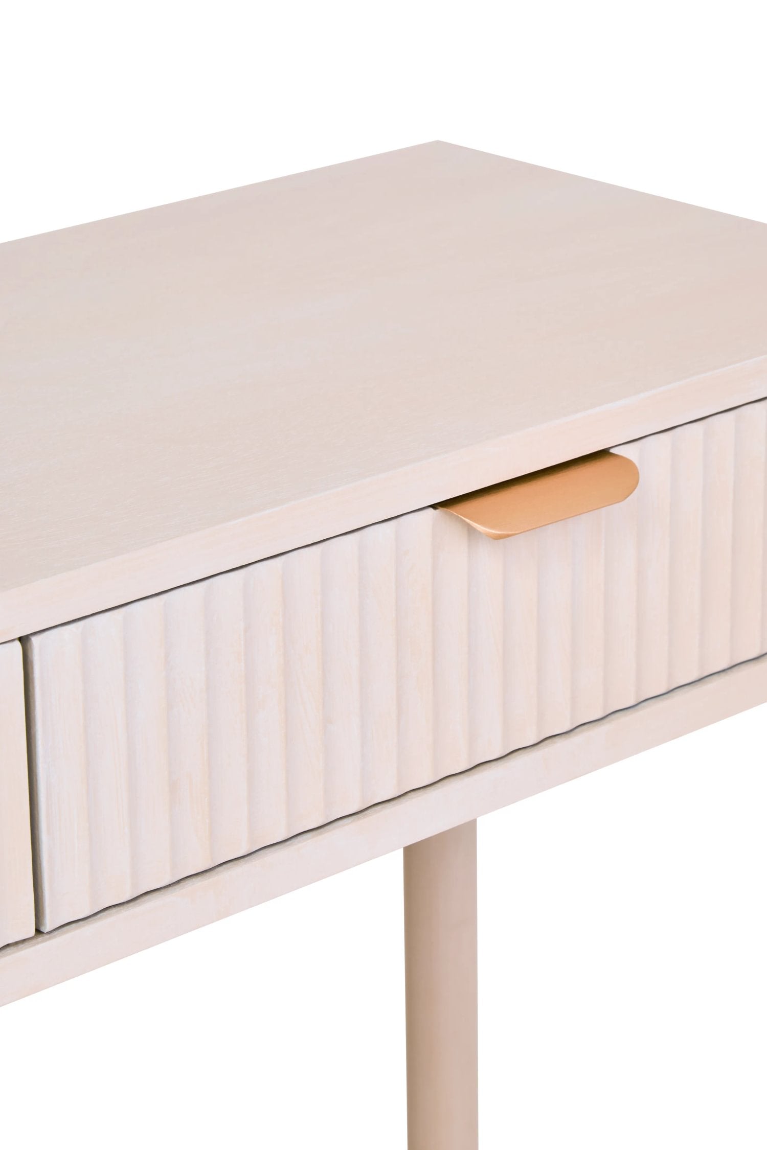 Chelsea Reeded Taupe Wood 2 Drawer Console Table