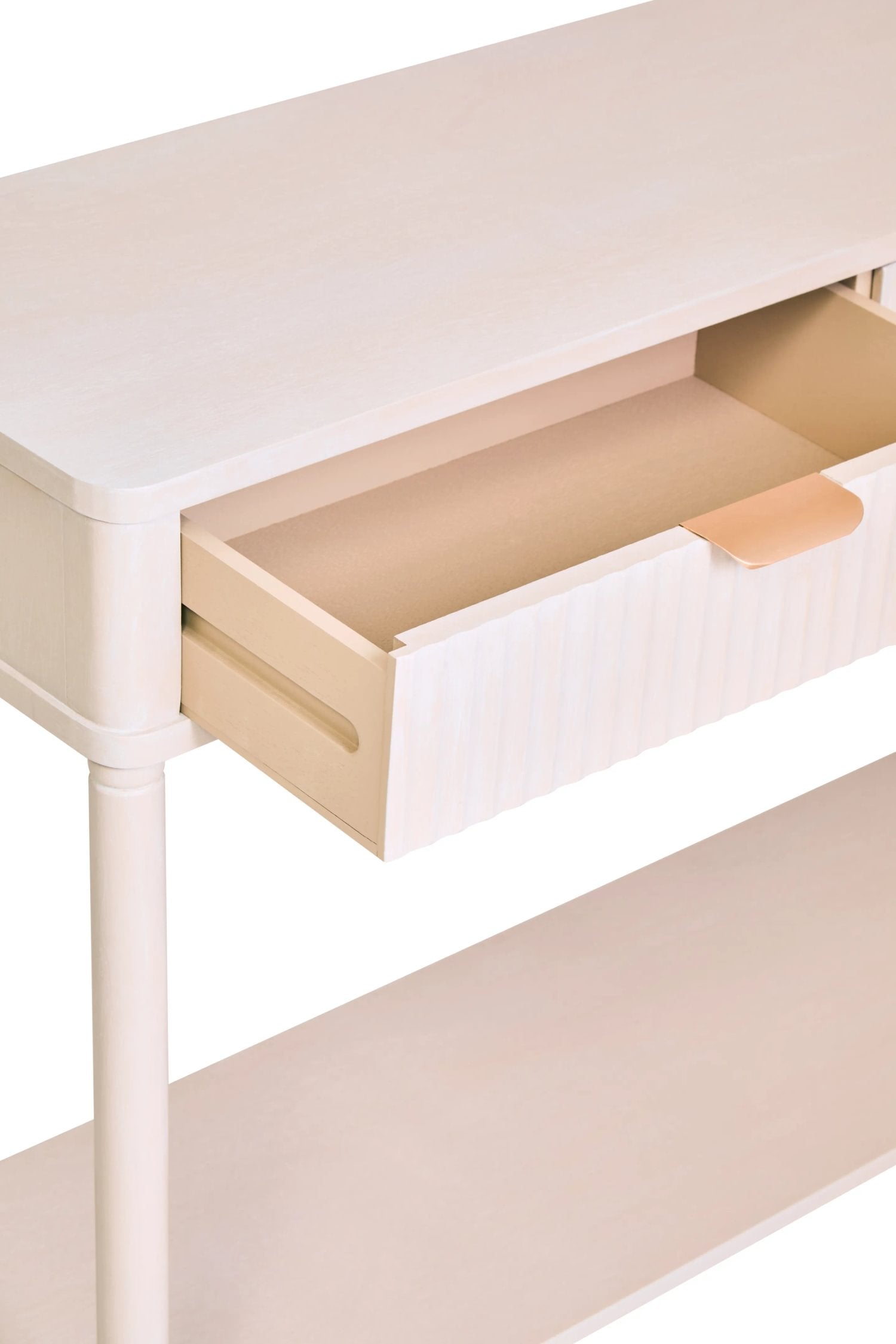 Chelsea Reeded Taupe Wood 2 Drawer Console Table
