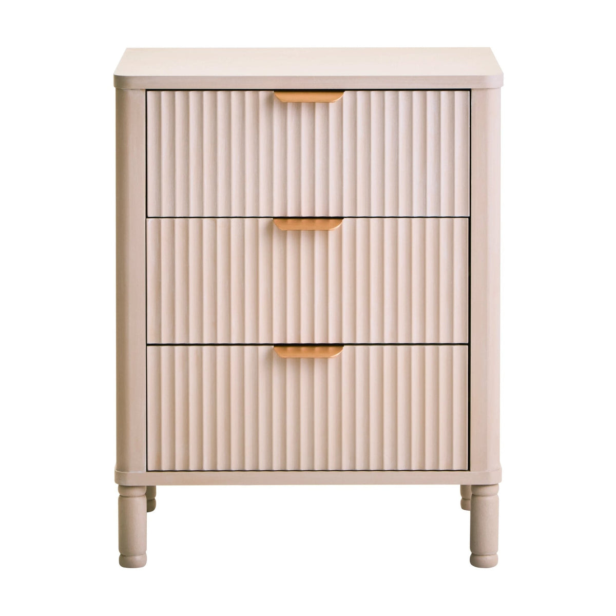 Chelsea Taupe Reeded Wood 3 Drawer Chest of Drawers
