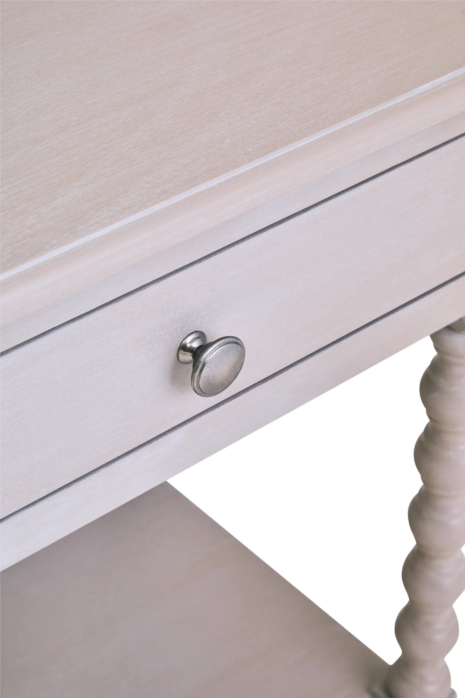 Chelsea Bobble Detail Grey Wood 1 Drawer Side Table