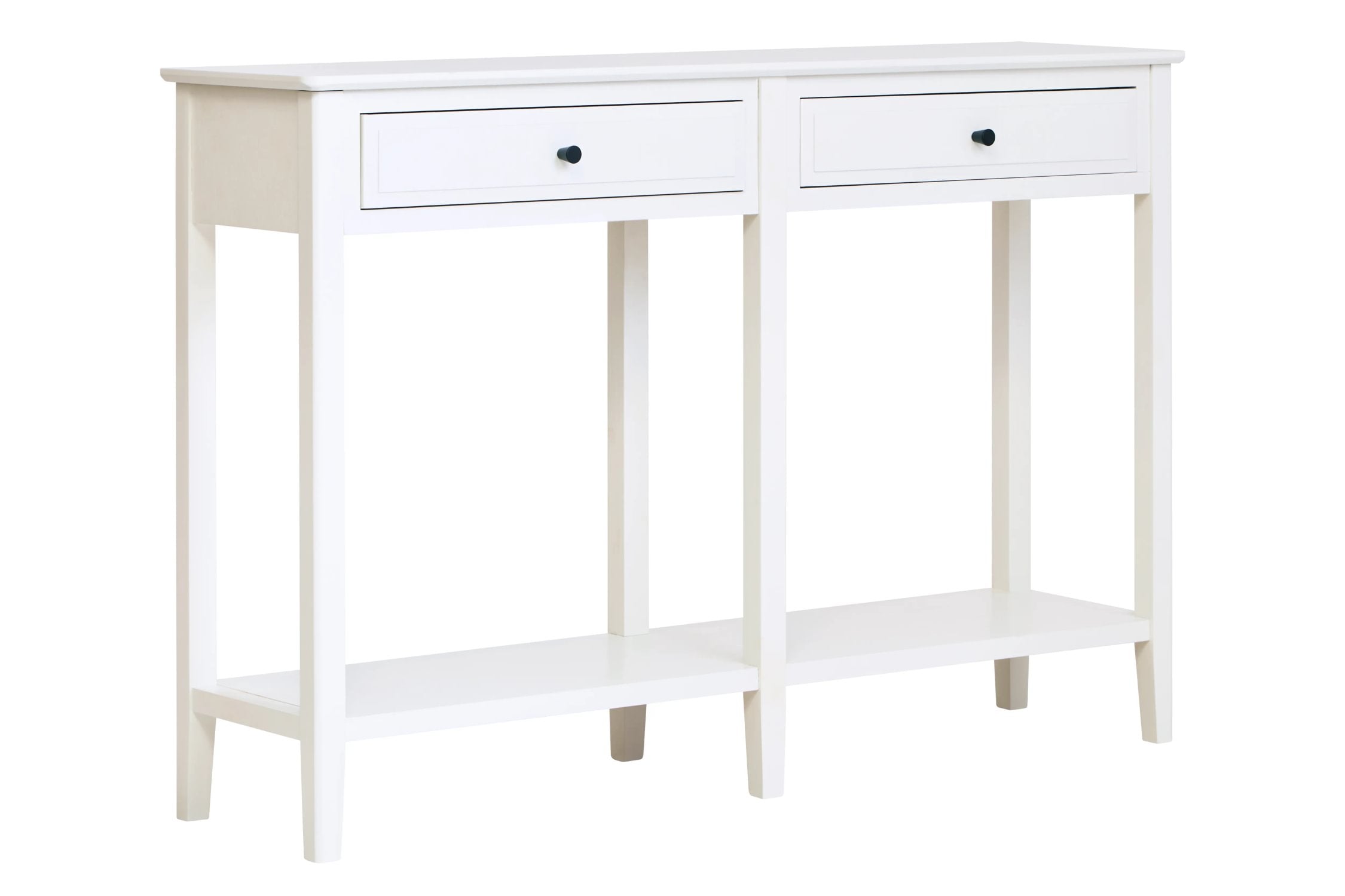 Chelsea White Wood 2 Drawer Console Table 120 x 33 x 81cm