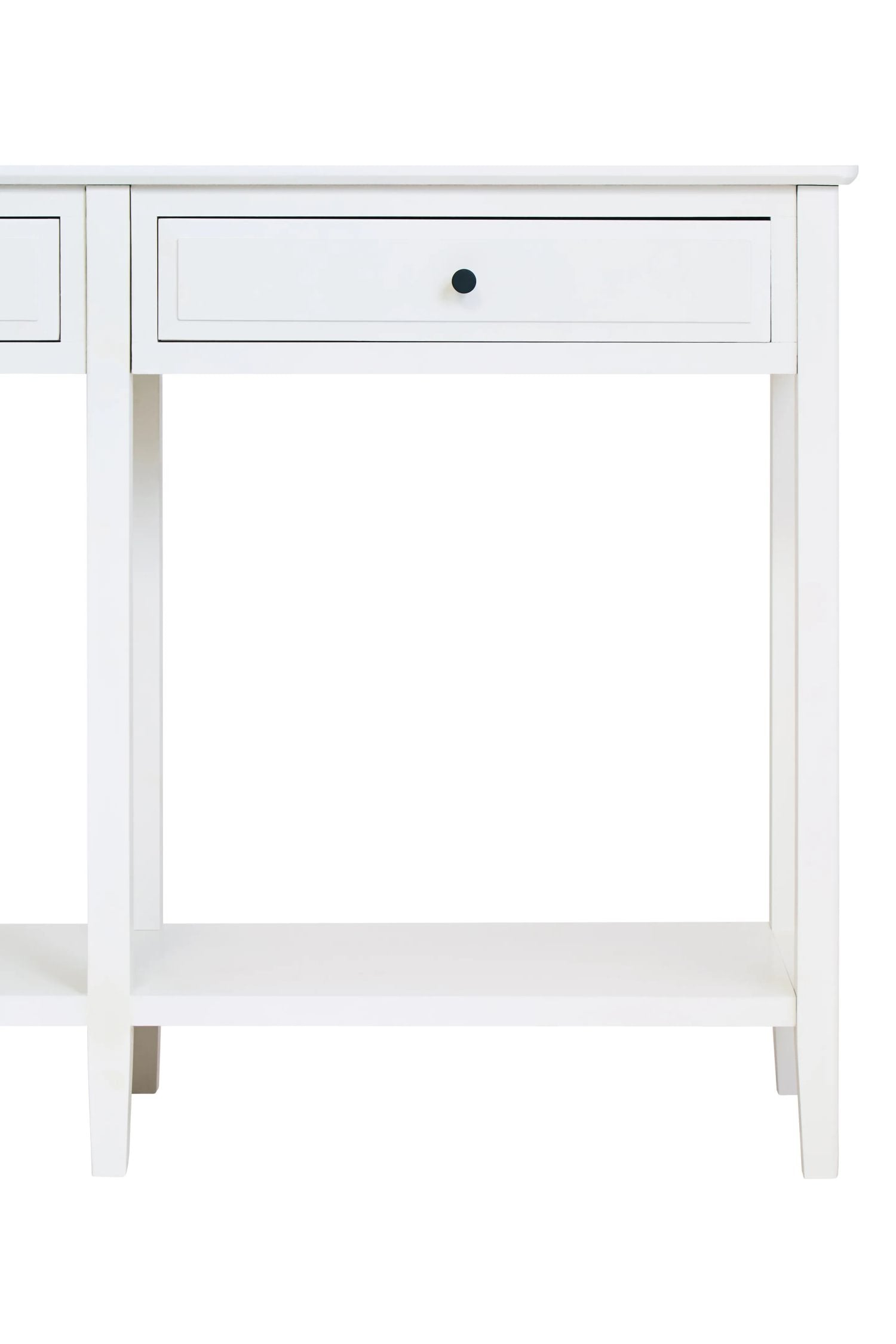 Chelsea White Wood 2 Drawer Console Table 120 x 33 x 81cm