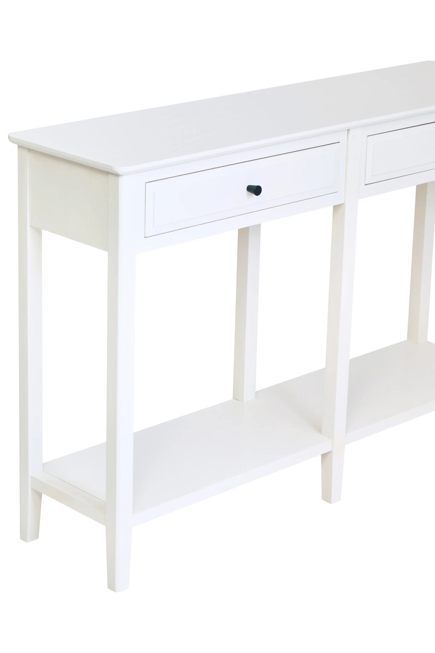 Chelsea White Wood 2 Drawer Console Table 120 x 33 x 81cm