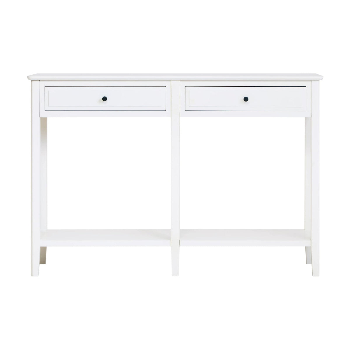 Chelsea White Wood 2 Drawer Console Table 120 x 33 x 81cm