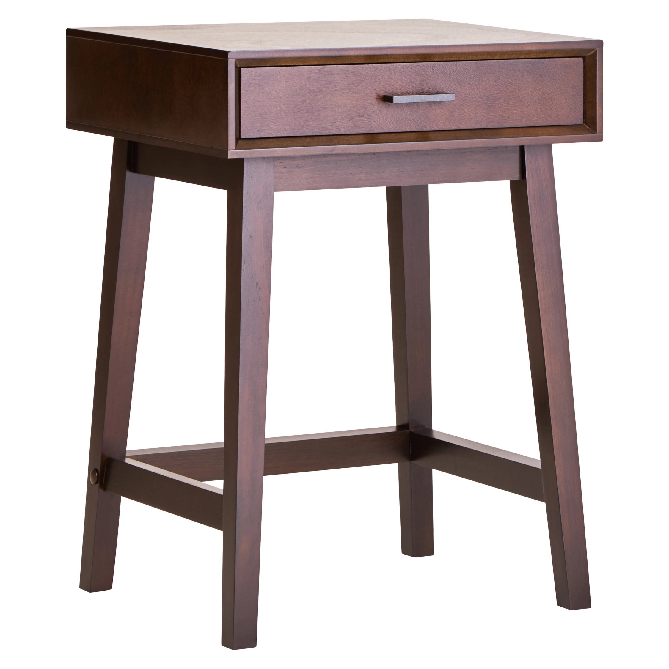 Chelsea Walnut Finish Wood 1 Drawer Side Table