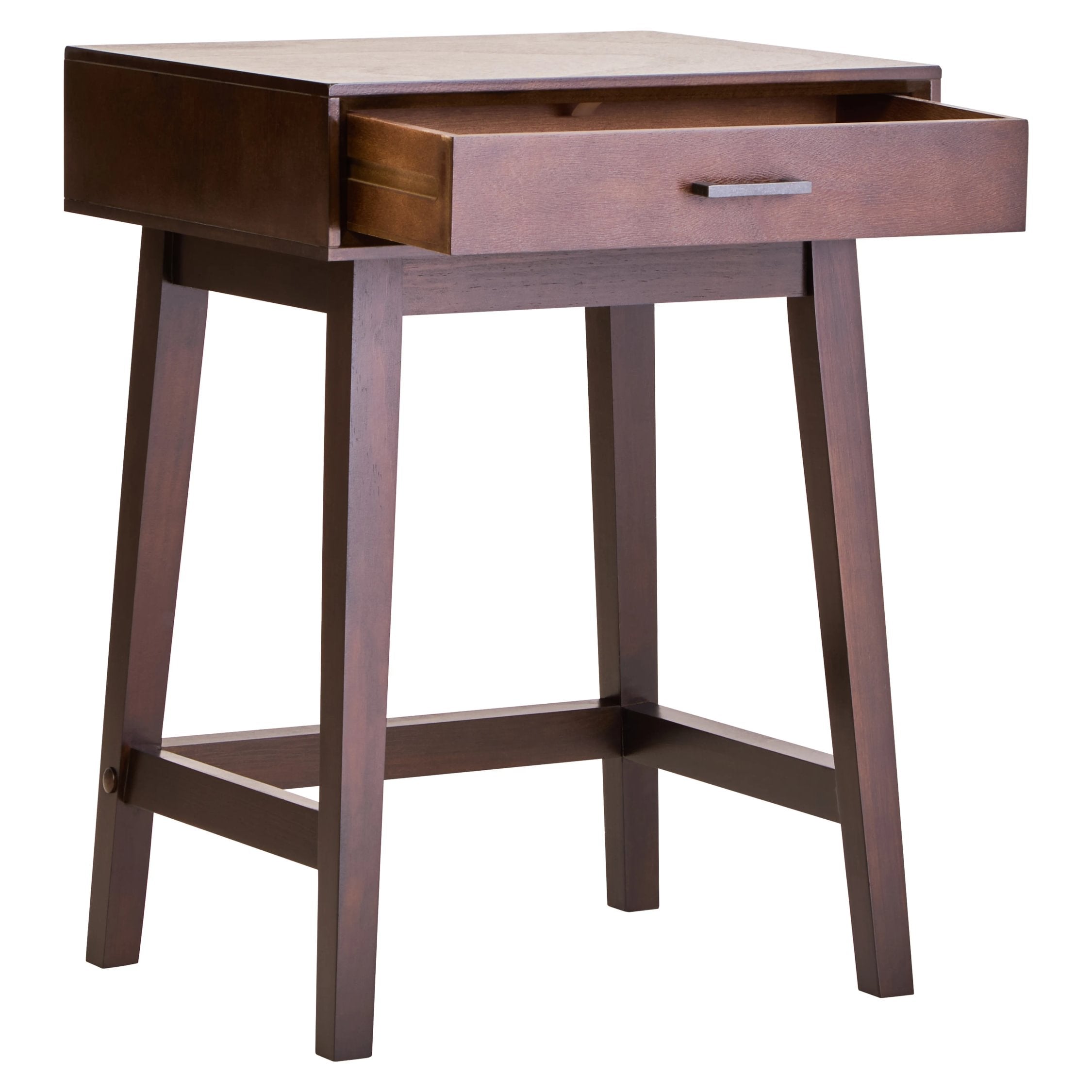 Chelsea Walnut Finish Wood 1 Drawer Side Table