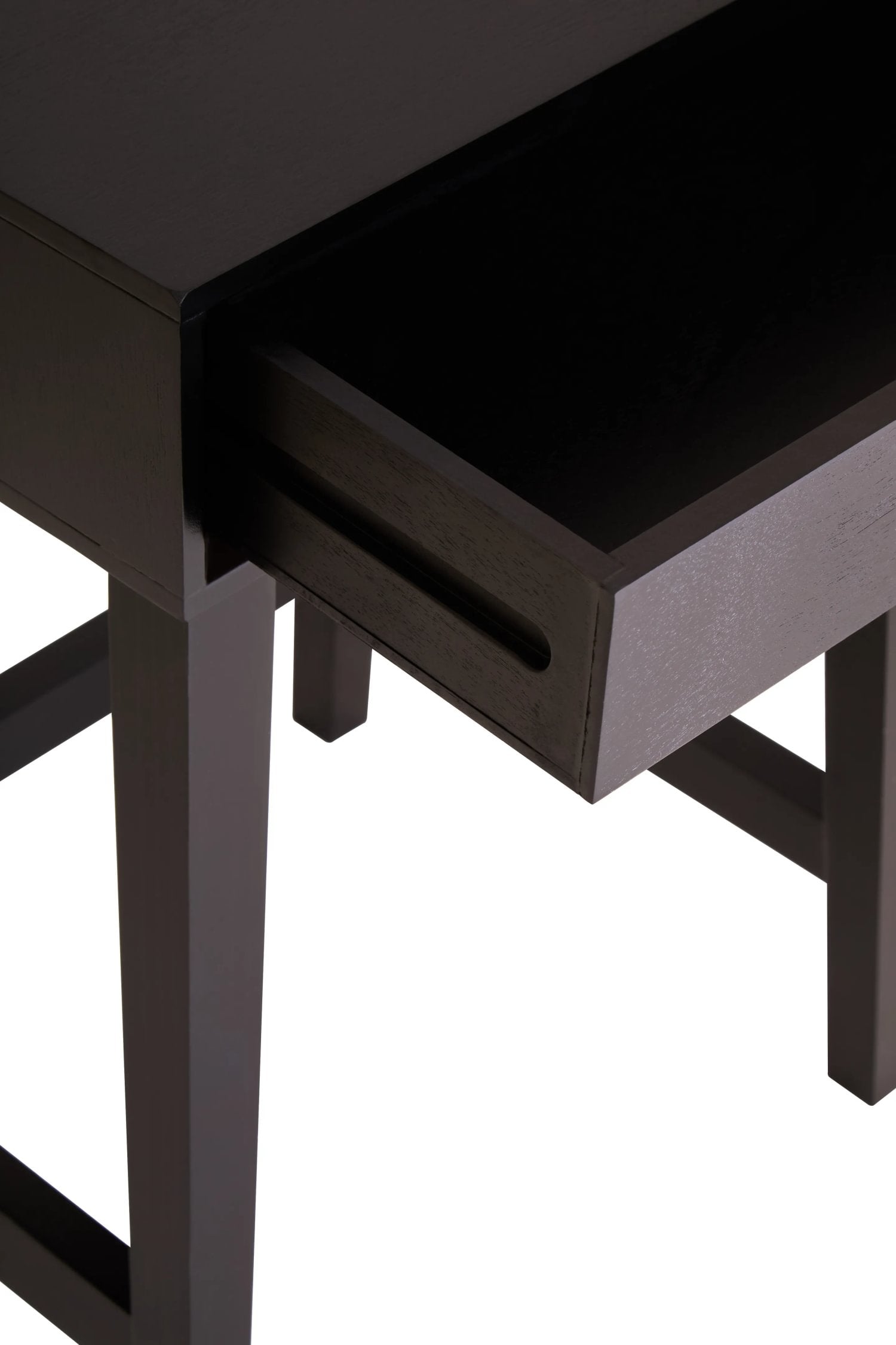 Chelsea Black Finish Wood 1 Drawer Side Table