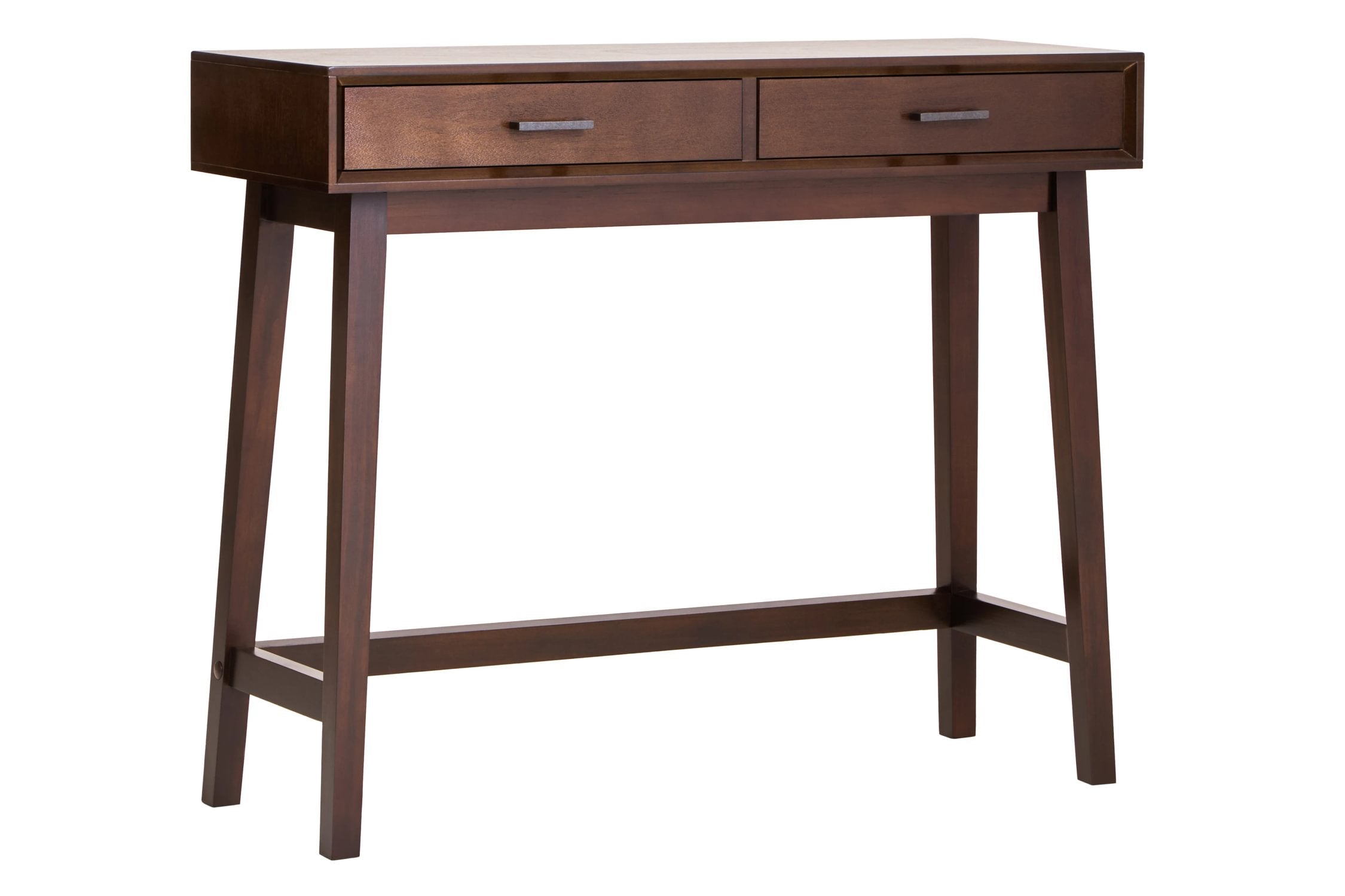 Chelsea Walnut Finish Wood 2 Drawer Console Table