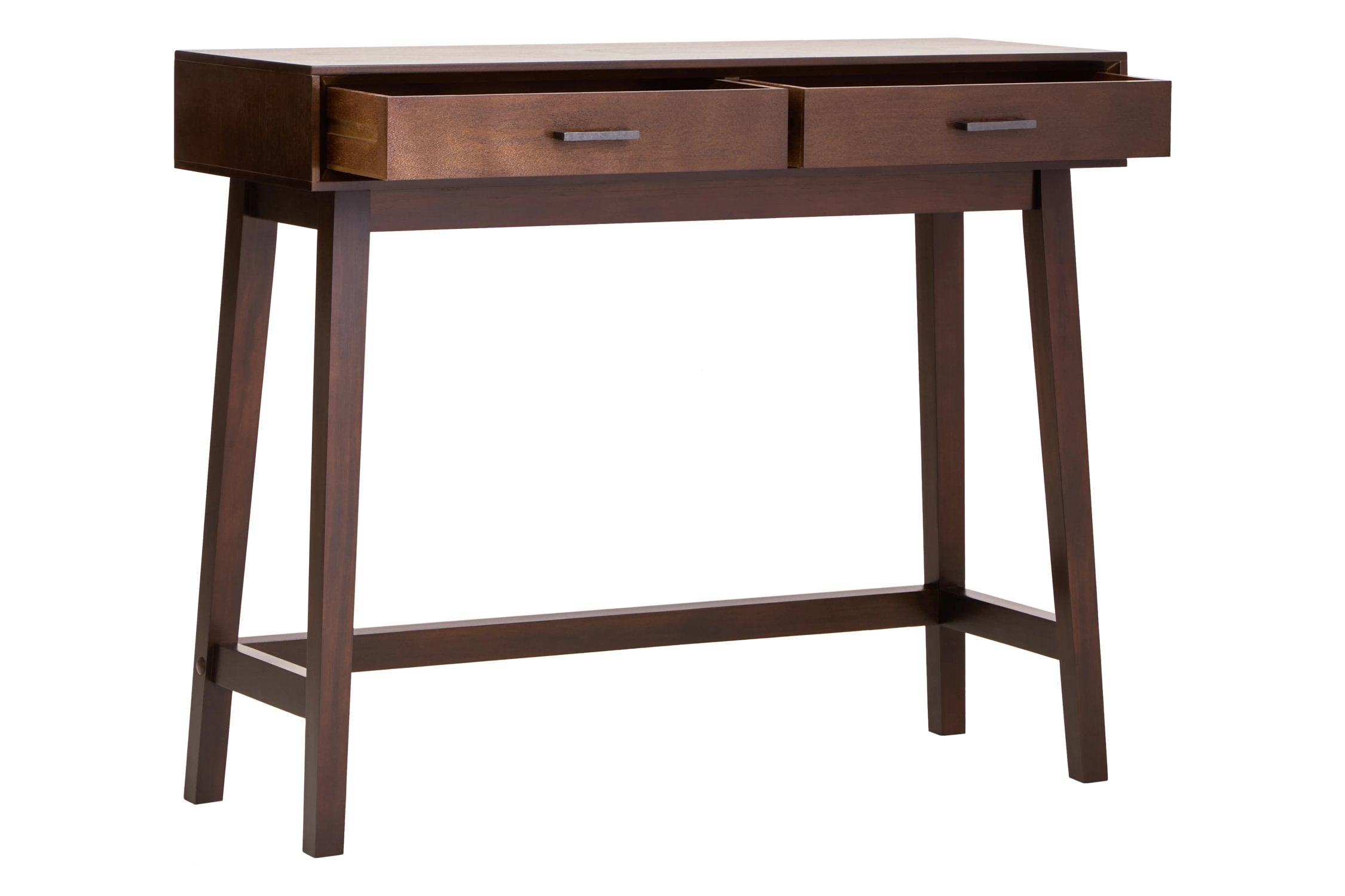 Chelsea Walnut Finish Wood 2 Drawer Console Table