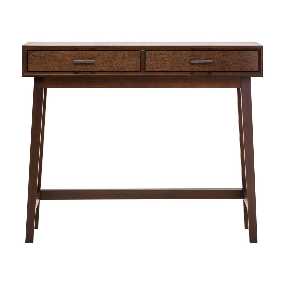 Chelsea Walnut Finish Wood 2 Drawer Console Table