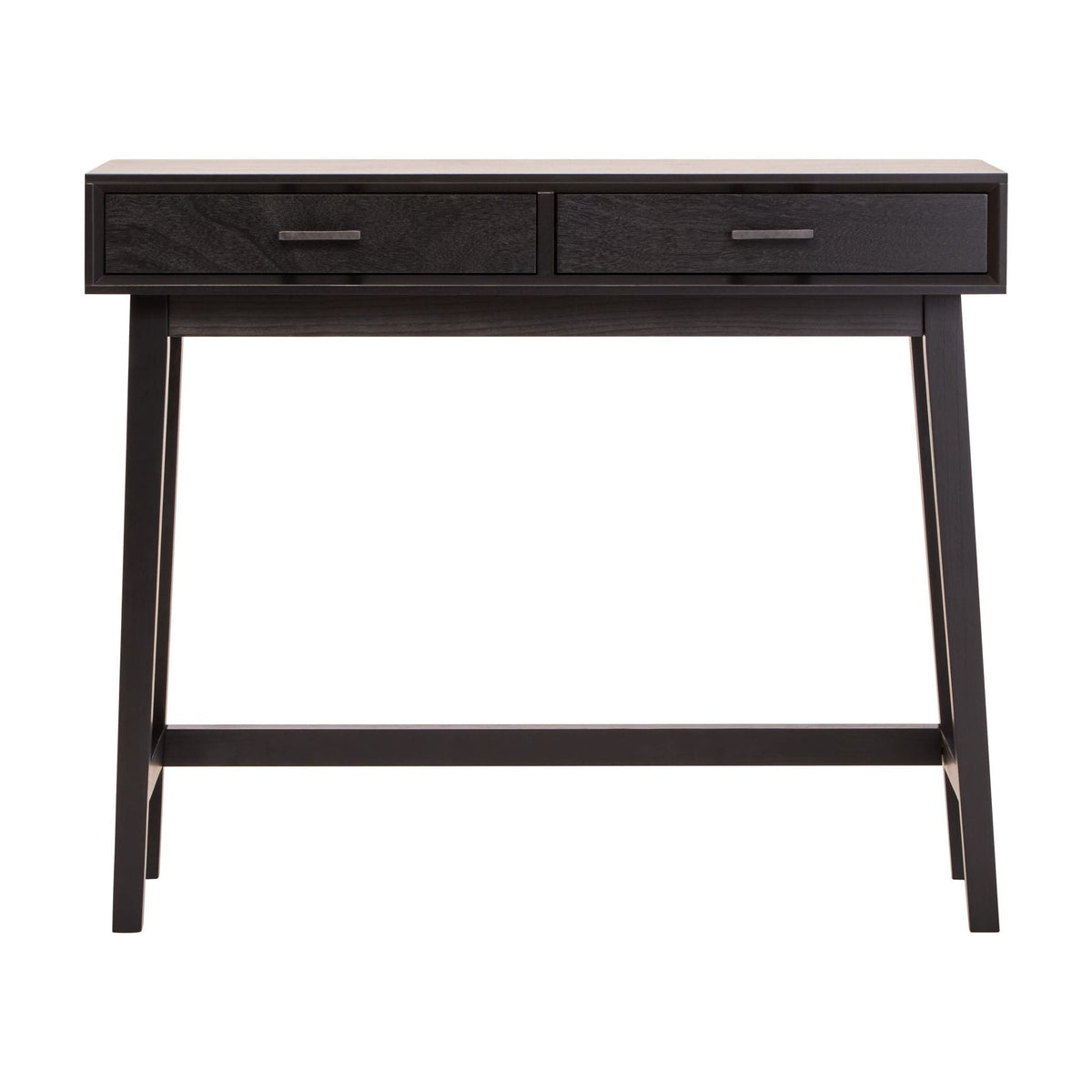 Chelsea Black Finish Wood 2 Drawer Console Table