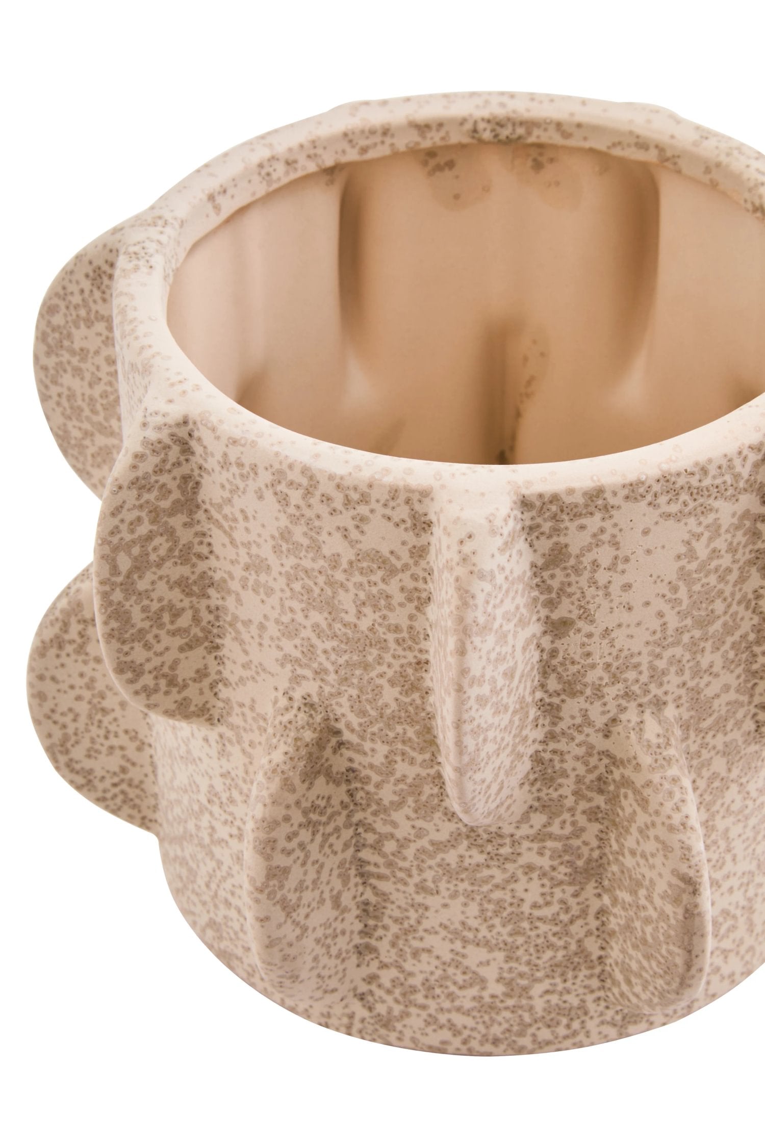 Dune Small Cream Textured Stoneware Planter