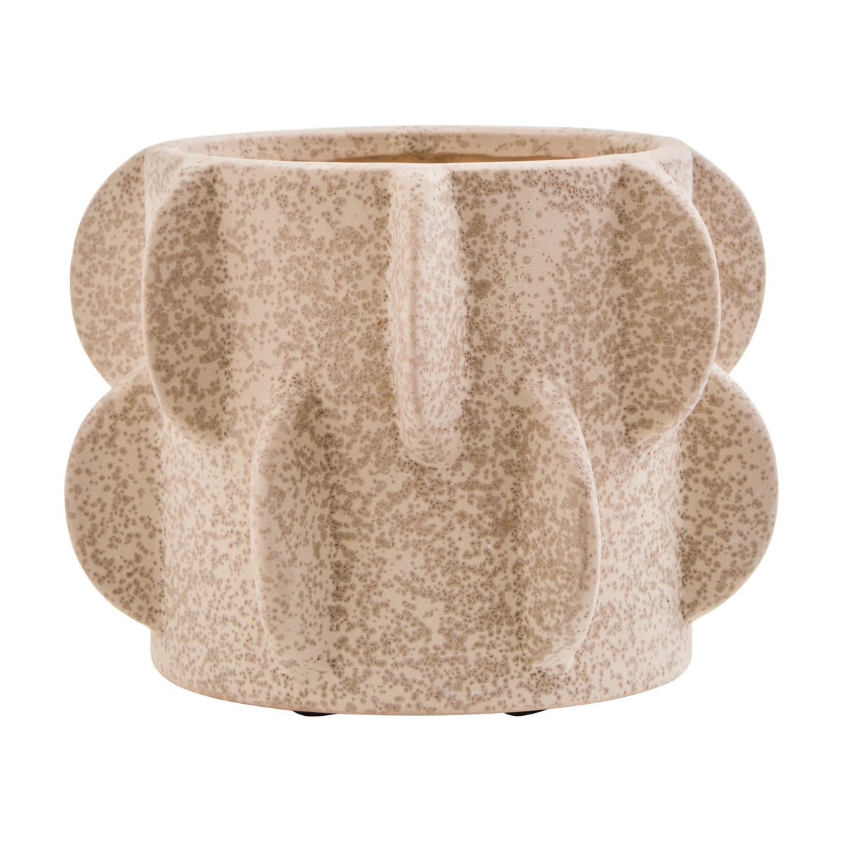 Dune Small Cream Textured Stoneware Planter