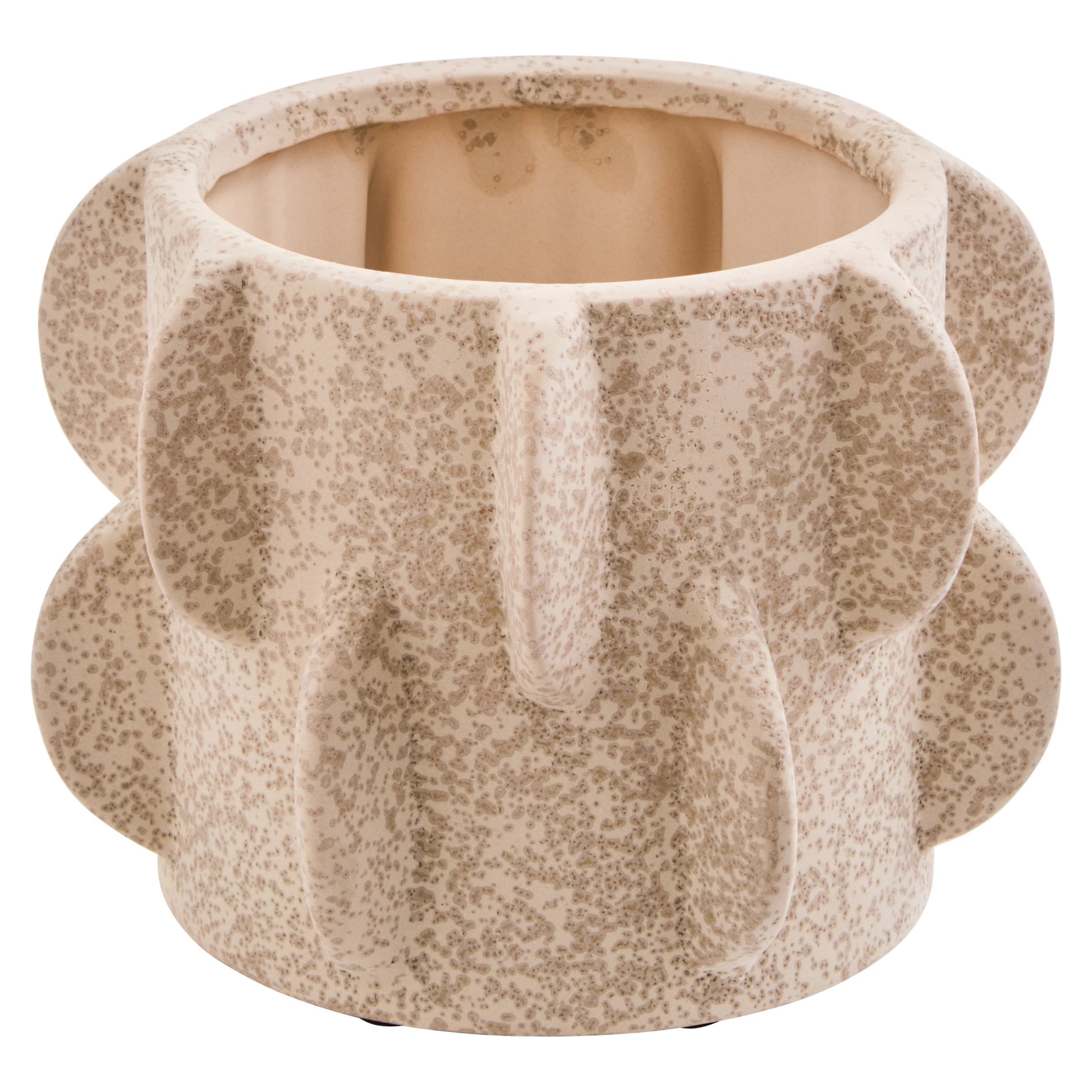Dune Small Cream Textured Stoneware Planter