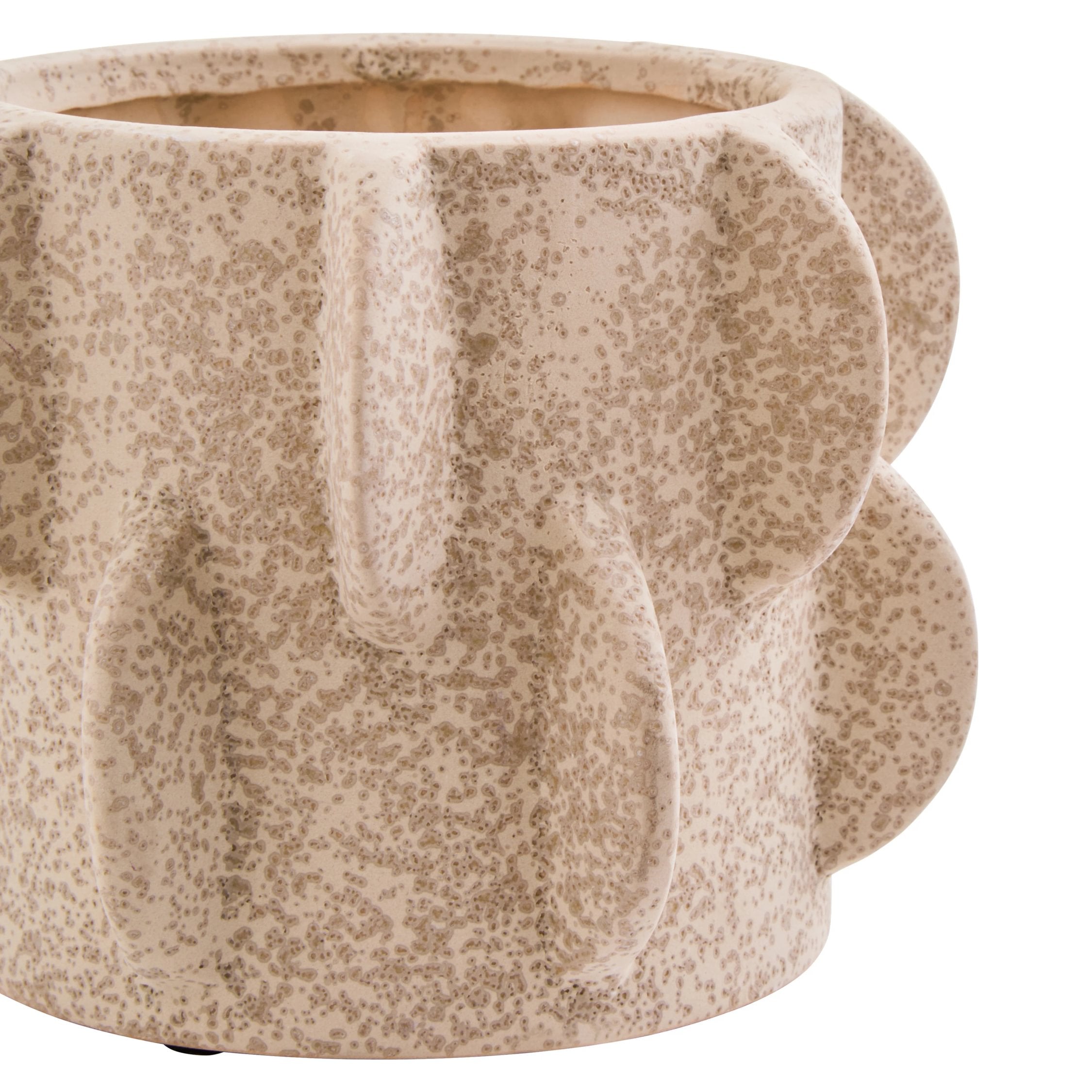 Dune Small Cream Textured Stoneware Planter