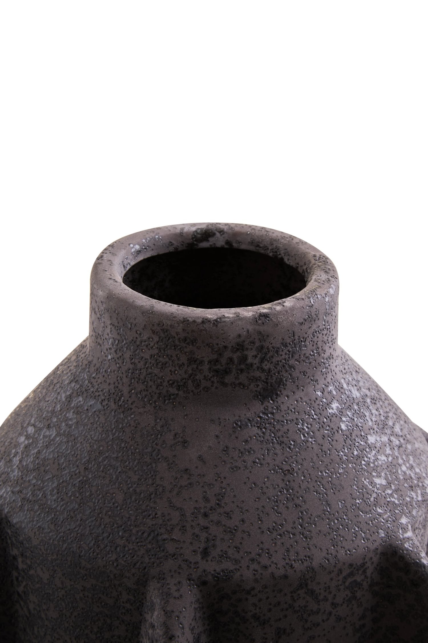Dune Large Black Textured Stoneware Vase