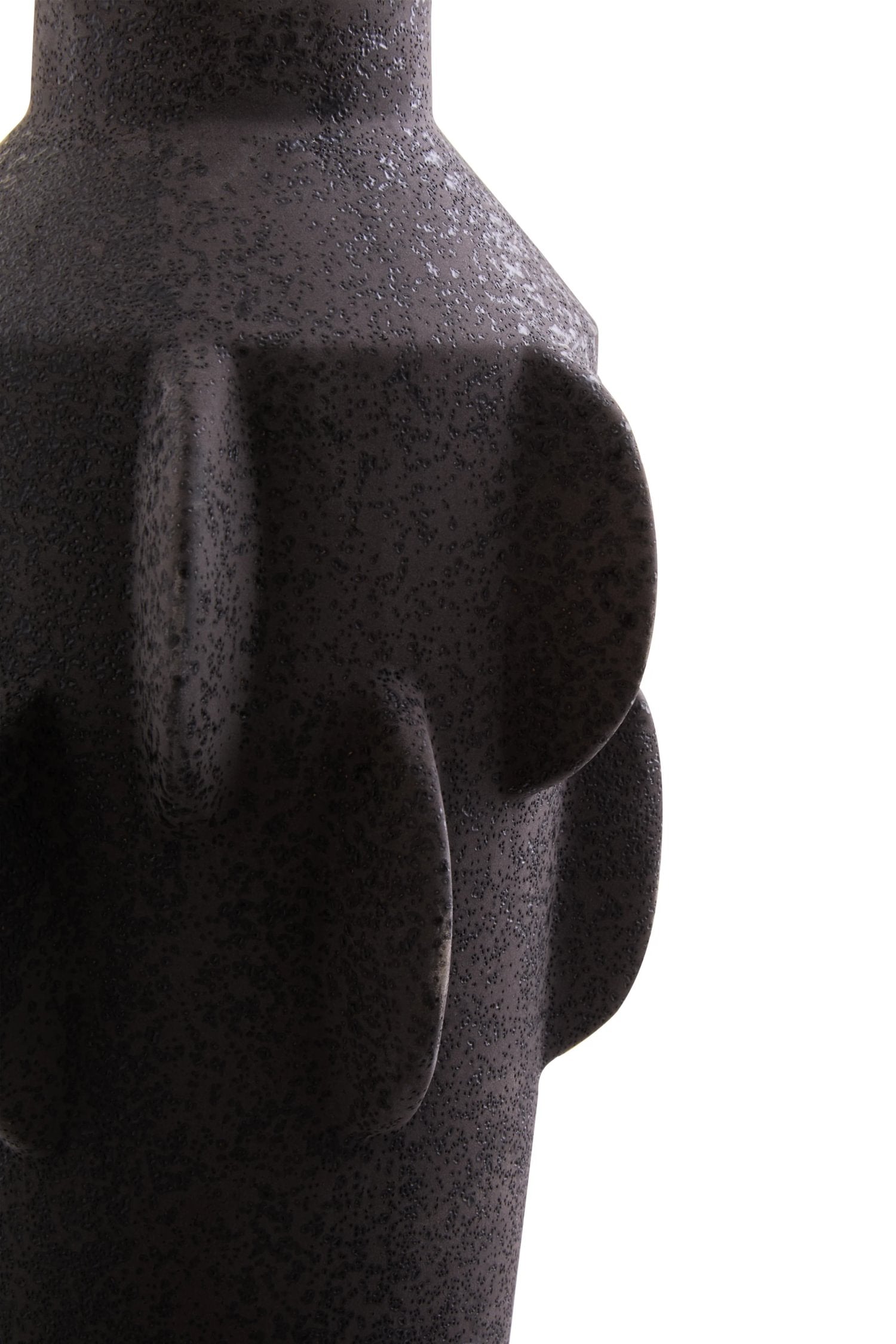 Dune Large Black Textured Stoneware Vase