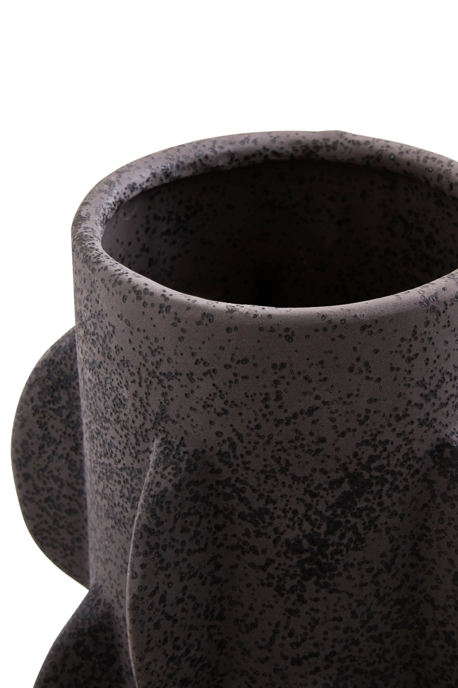 Dune Small Black Textured Stoneware Vase