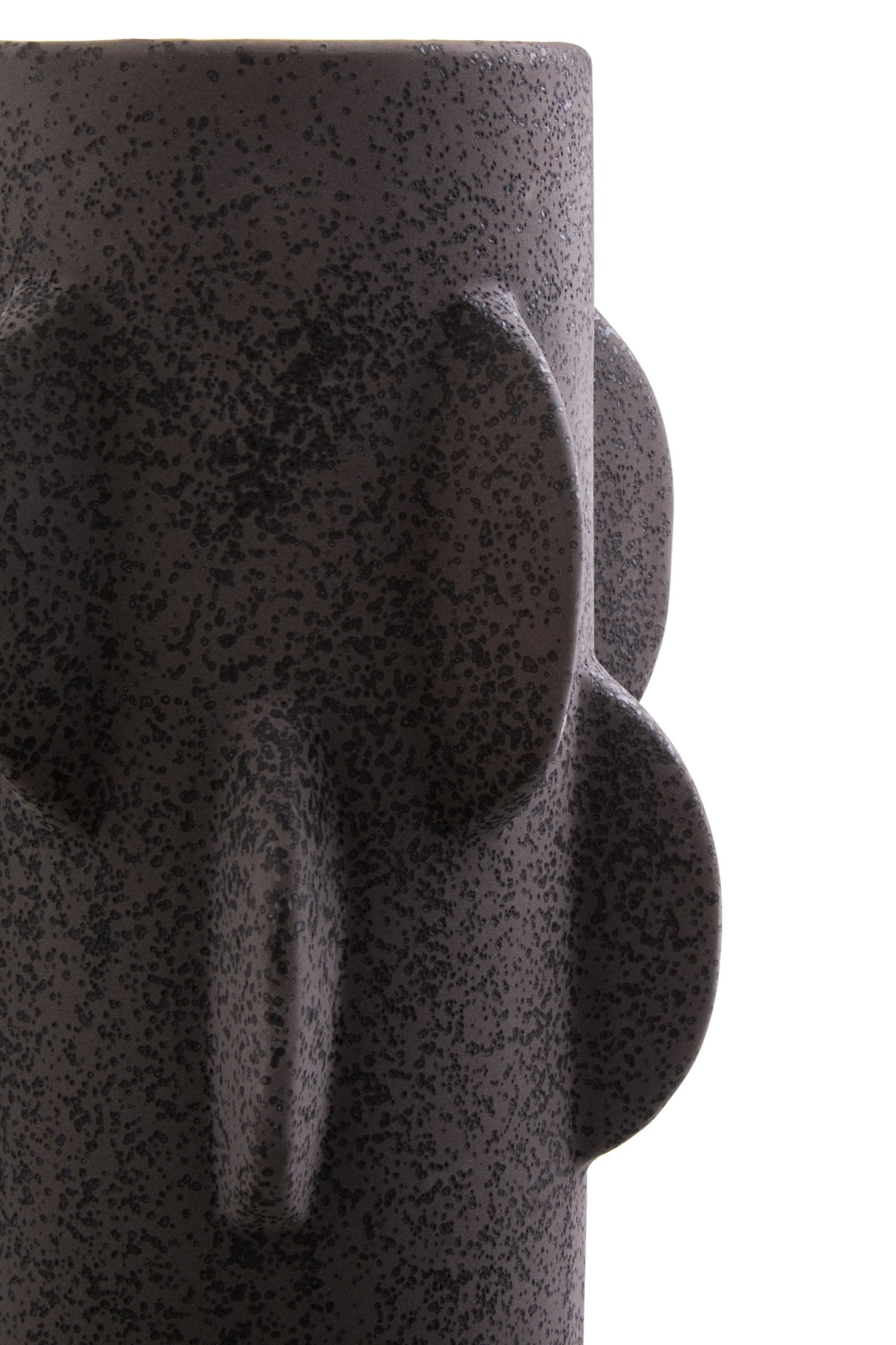 Dune Small Black Textured Stoneware Vase