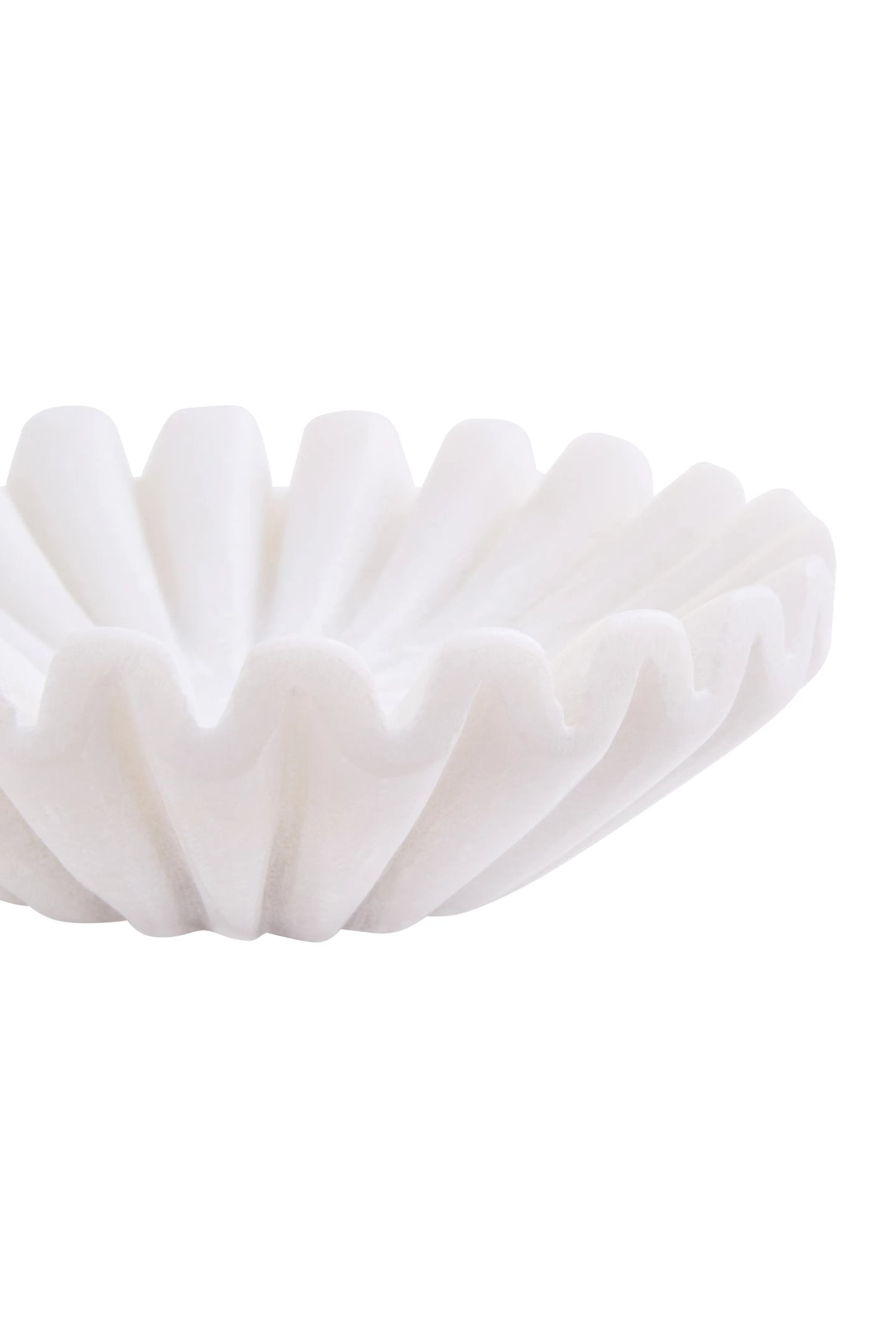 Florence White Marble Fluted Trinket Bowl