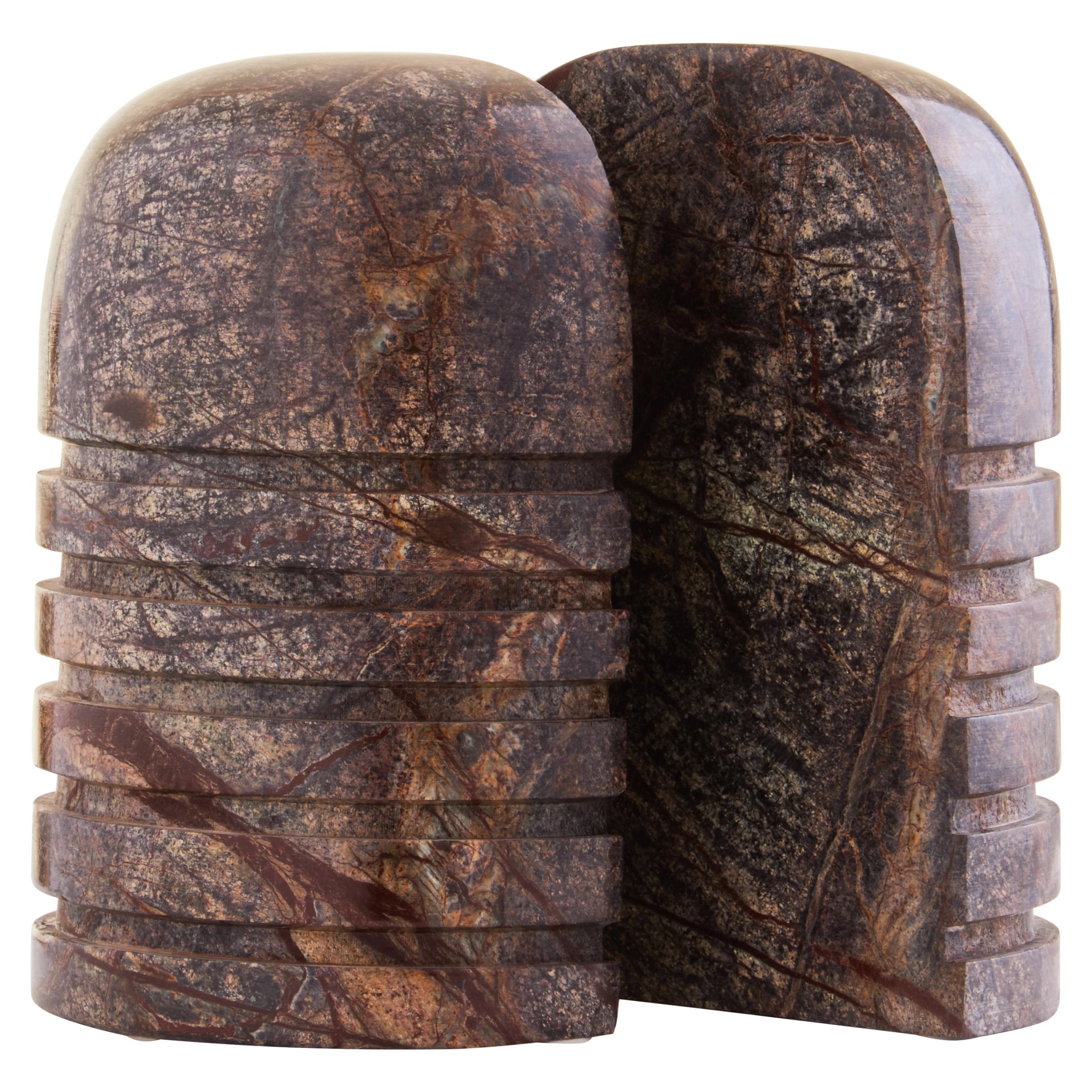Set of 2 Sylvan Forest Green Marble Bookends